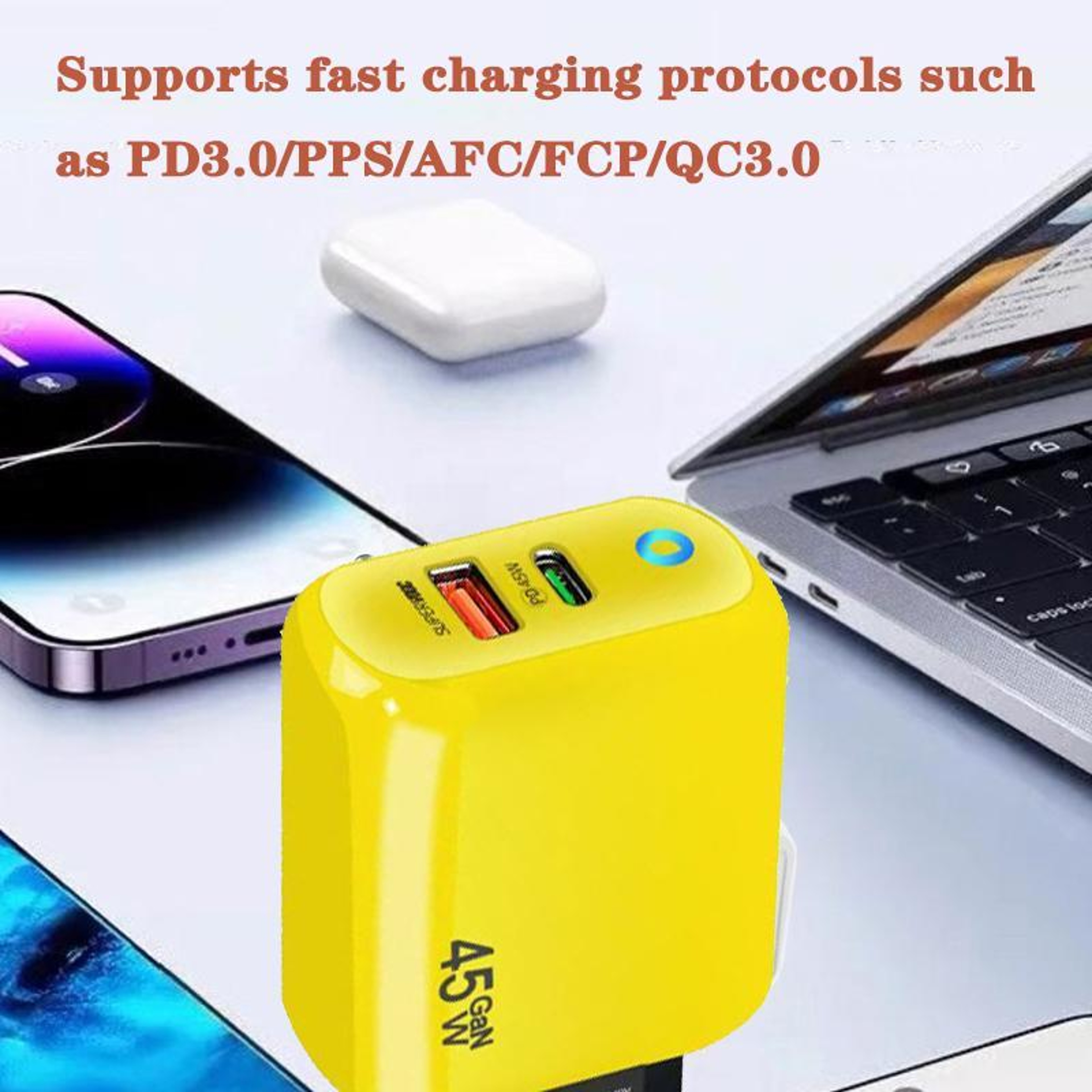 45W GaN Fast Charger USB C PD Wall Charger with USB A Port and 60W USB C Cable – view 4