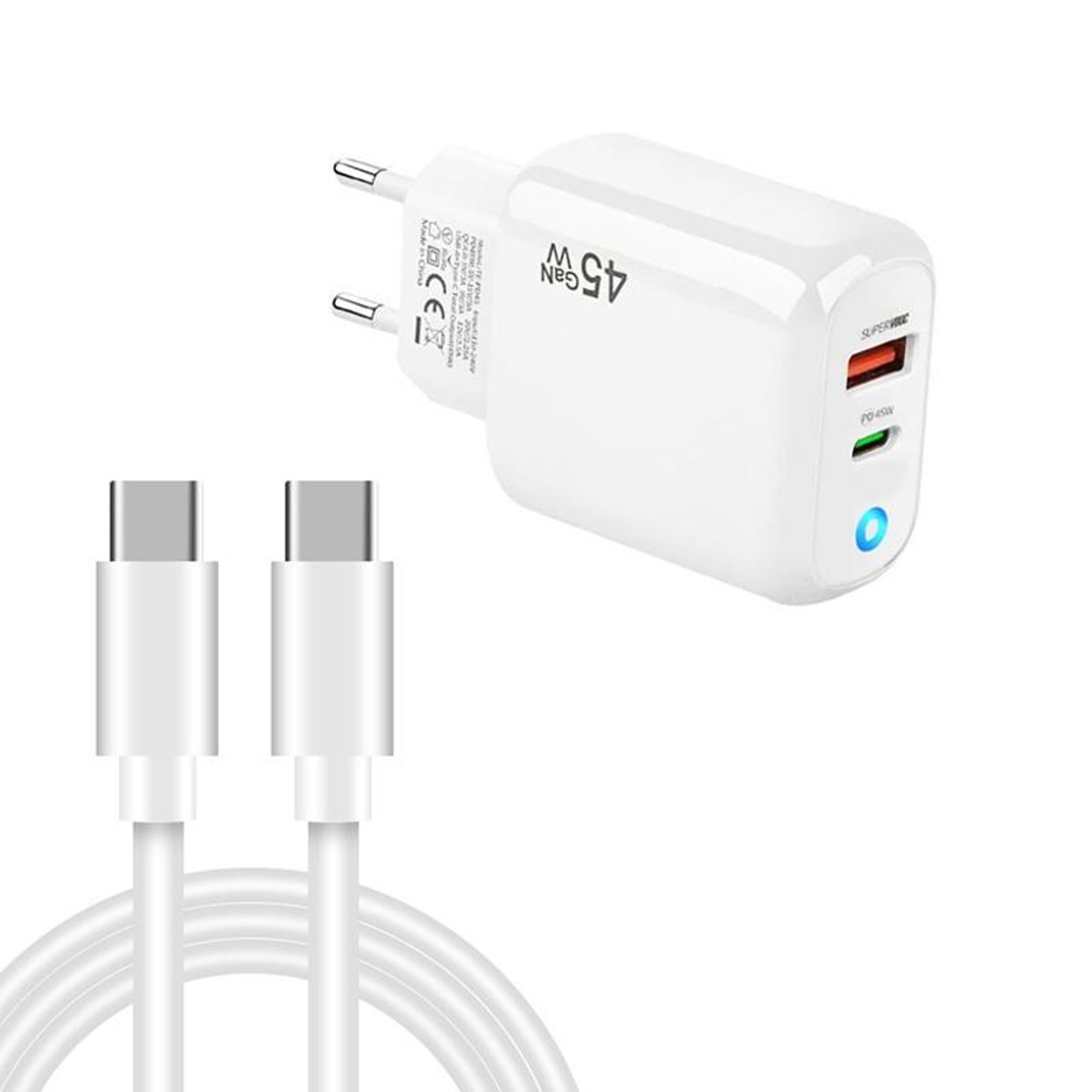 45W GaN Fast Charger USB C PD Wall Charger with USB A Port and 60W USB C Cable – view 9