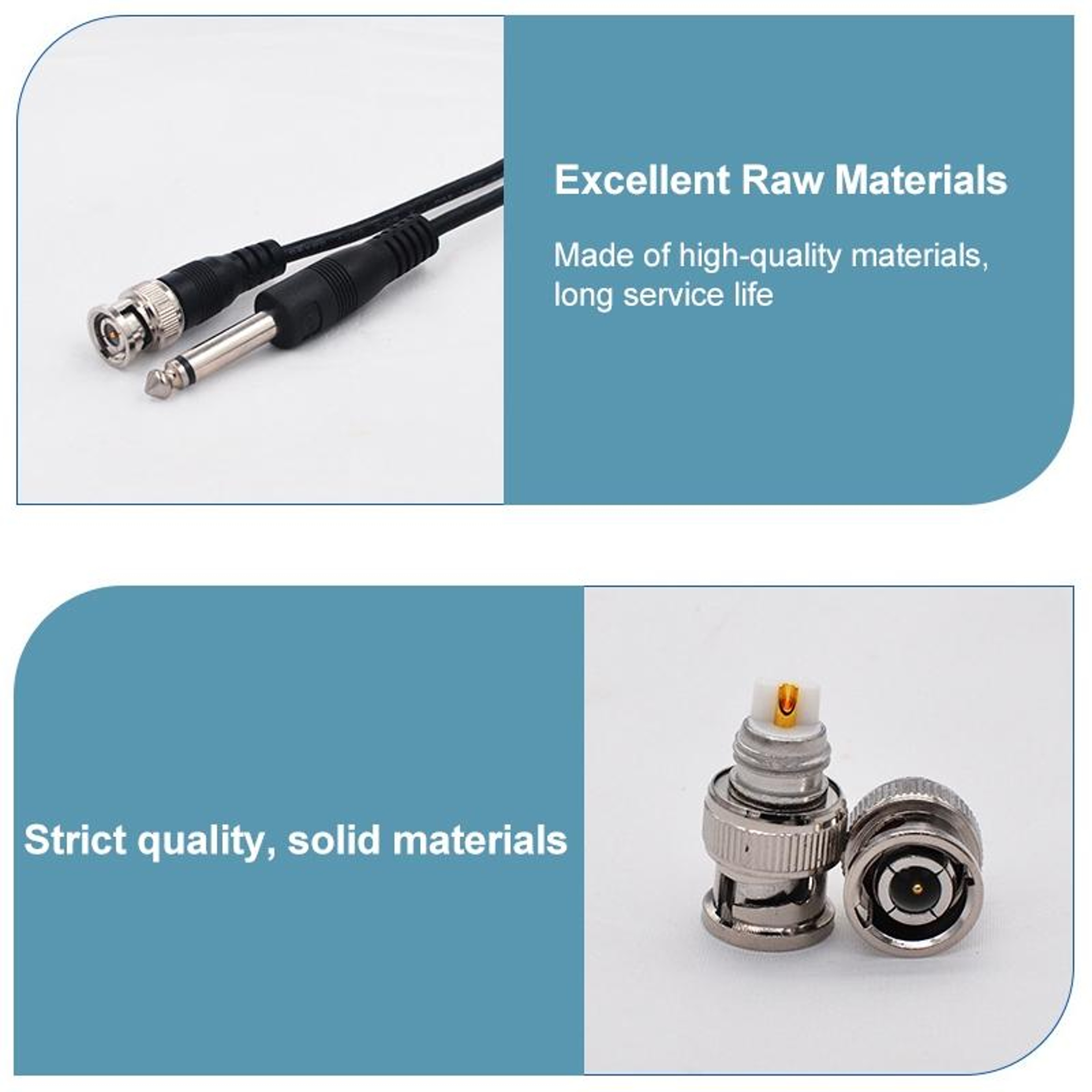BNC Male to 6.35mm Plug 1m Audio Connection Cable for CCTV, Network Devices & Signal Transmission – view 4
