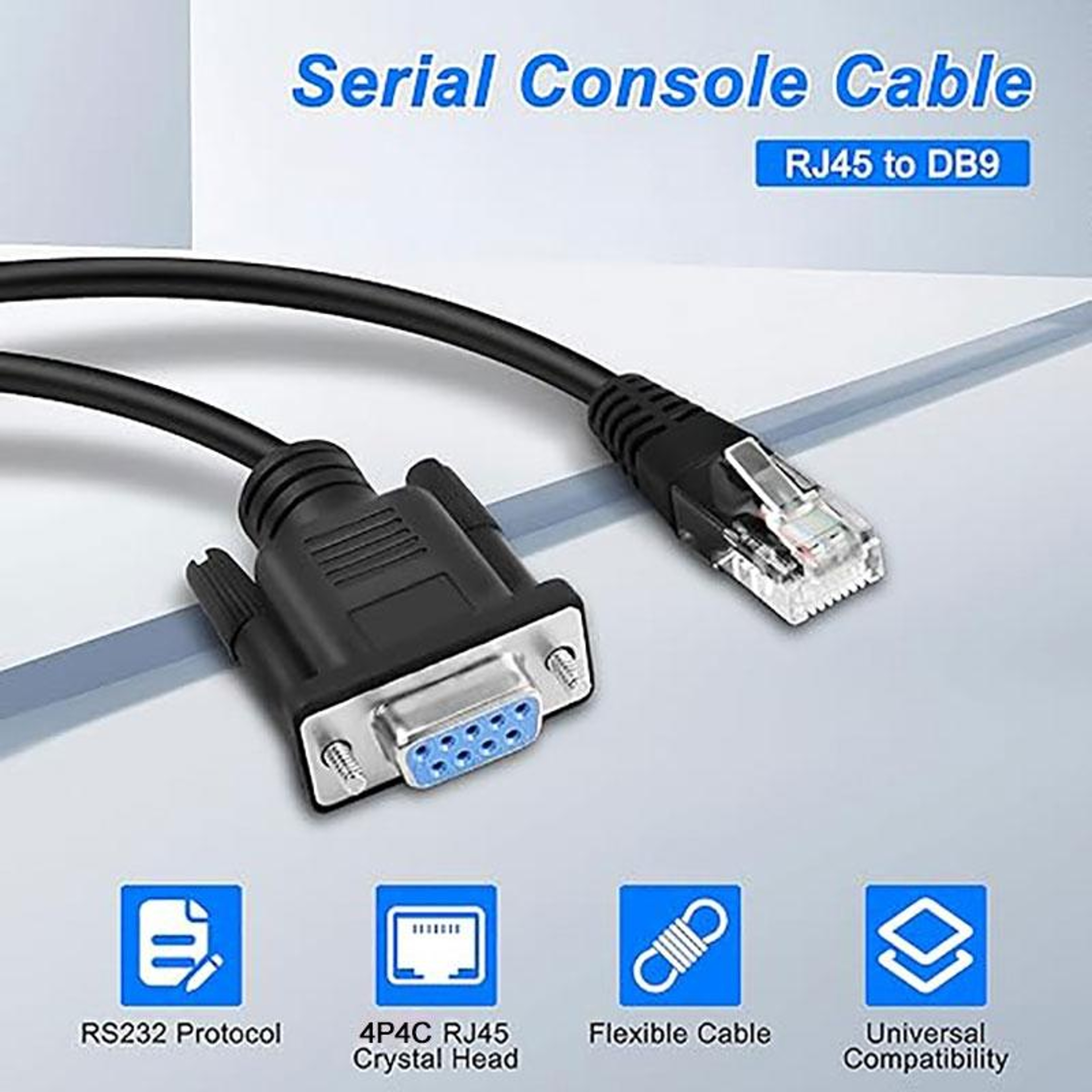 DB9 to RJ9 Adapter Cable 1.8M RS232 Serial Cable with 4P4C RJ9 Connector for Reliable Device Communication – view 5