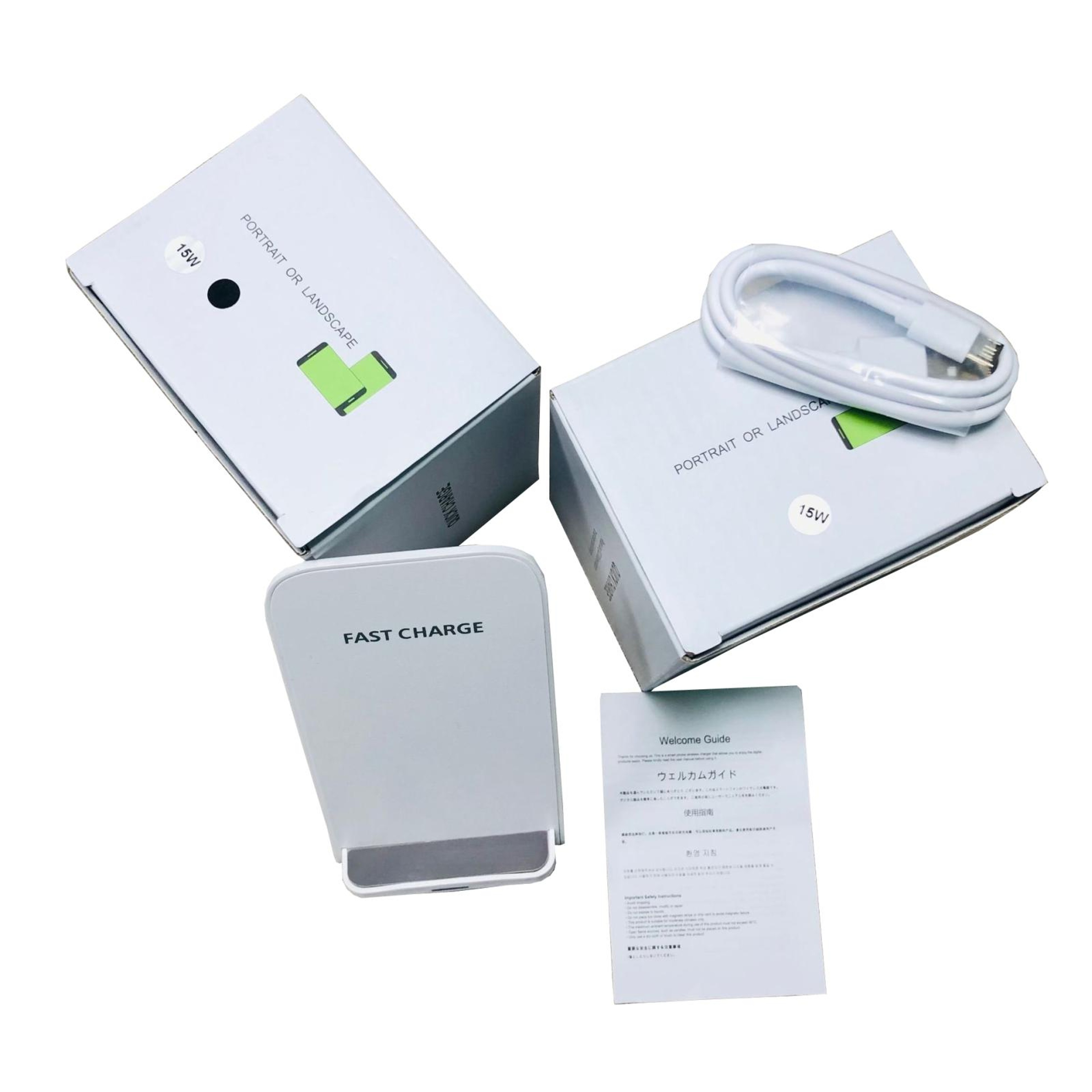 15W Wireless Charging Stand Fast Qi Desktop Phone Charger With Adjustable Viewing 6