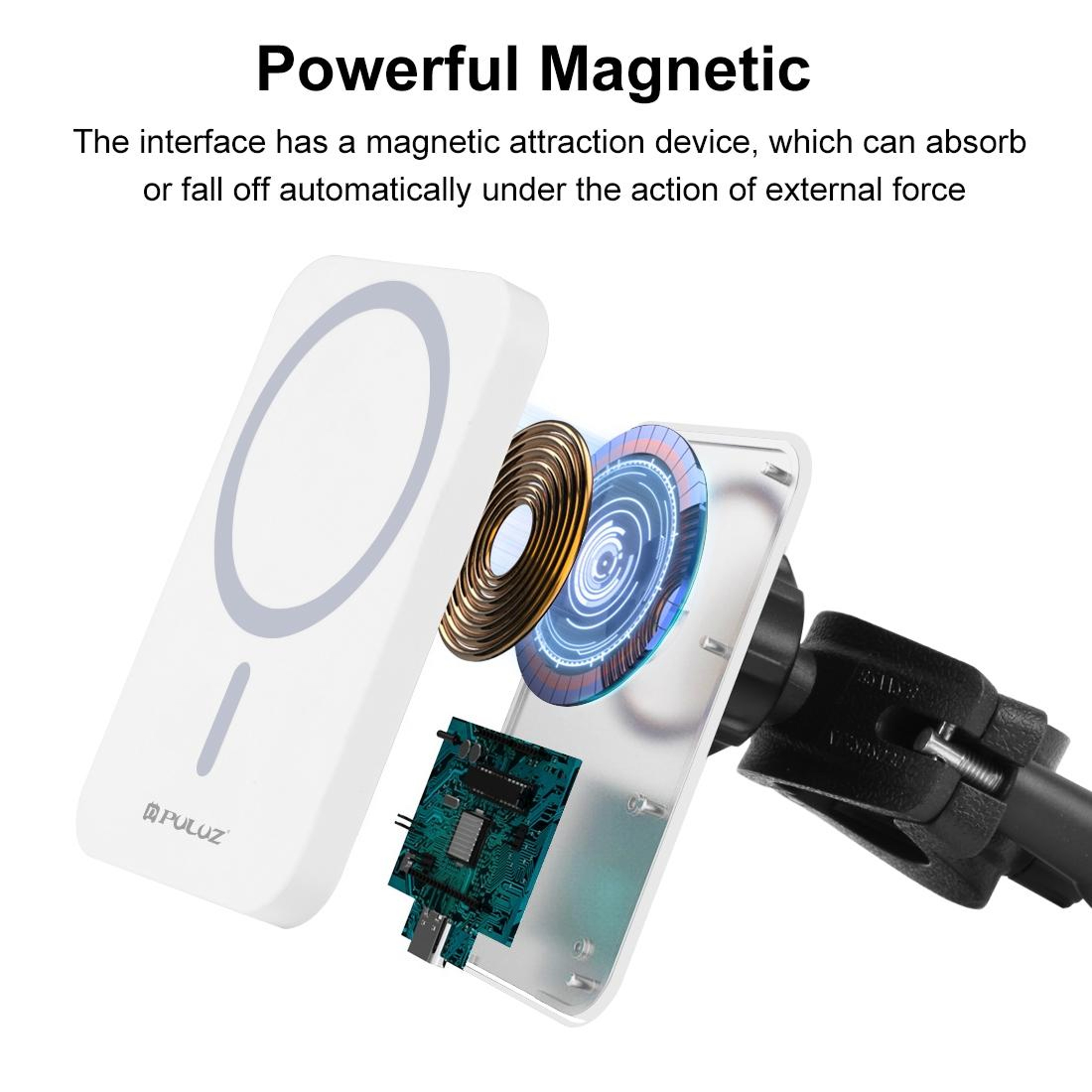 PULUZ 15W Magnetic Wireless Charger Qi Fast Charging MagSafe Phone Holder for Vlogging – view 4