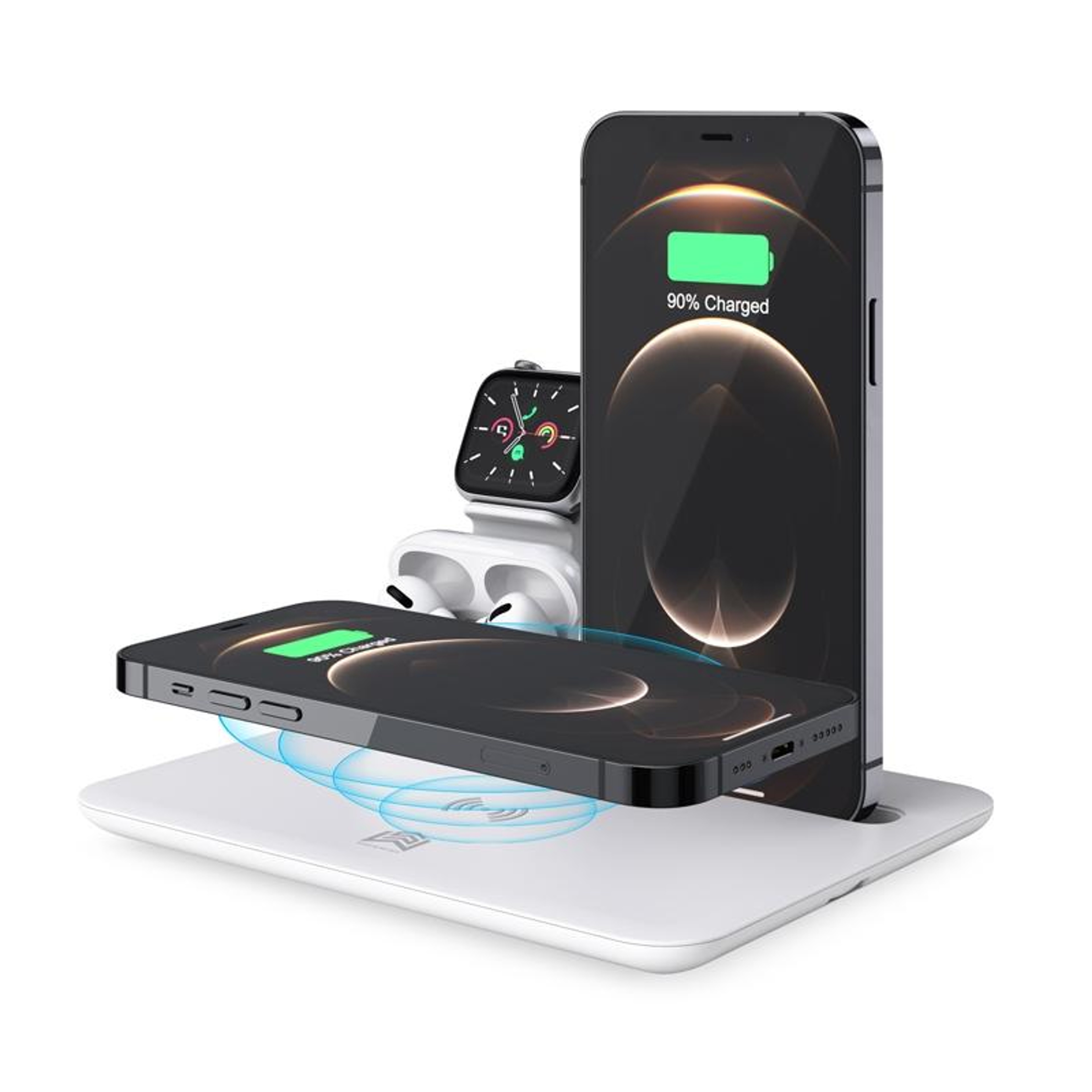 HQUD17 4 In 1 Wireless Charger Charging Station With Phone Holder For IPhone Apple Watch  AirPods 2
