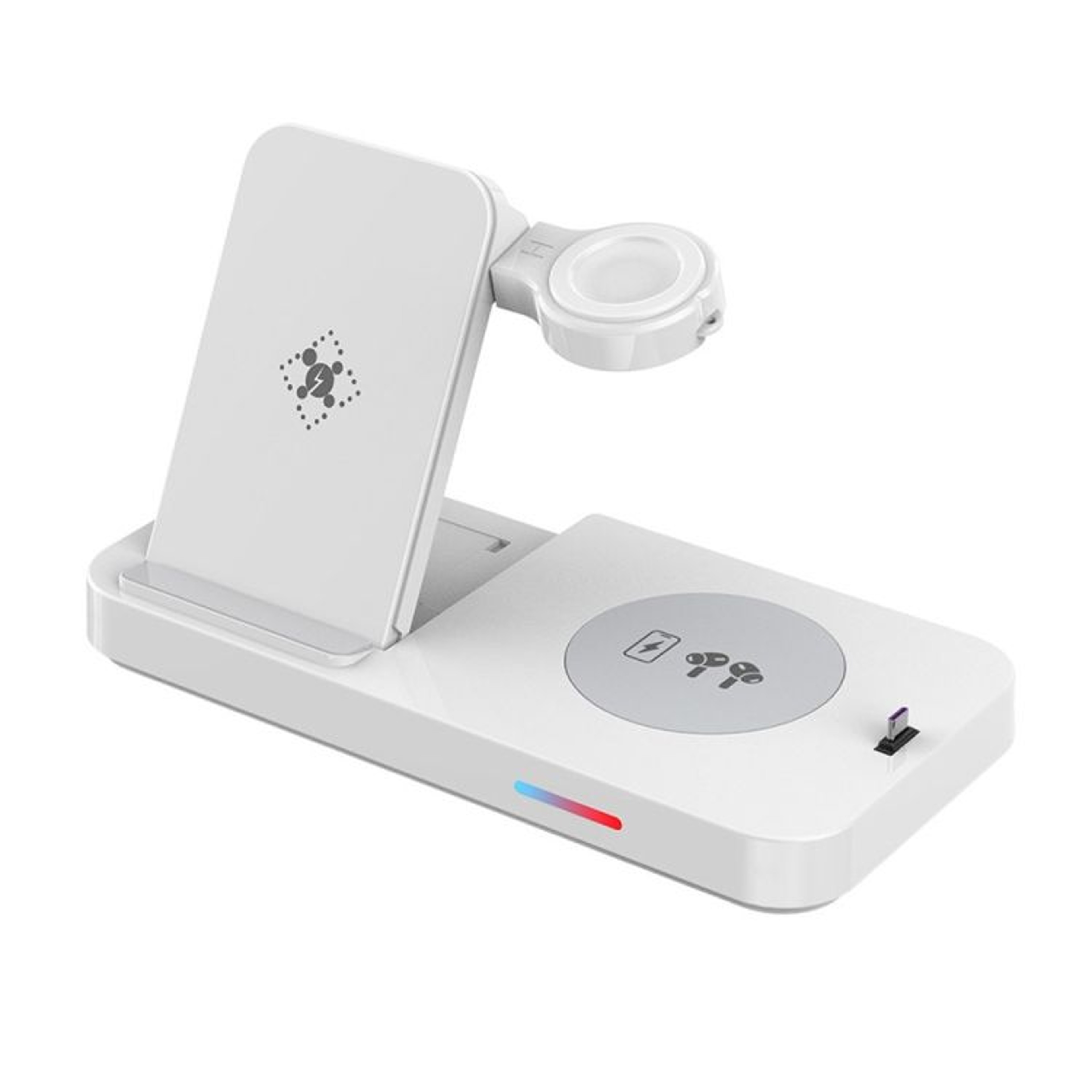 15W 3 In 1 Wireless Charger Foldable Stand For Apple Phone Watch  Earbuds Fast Charging Station 11