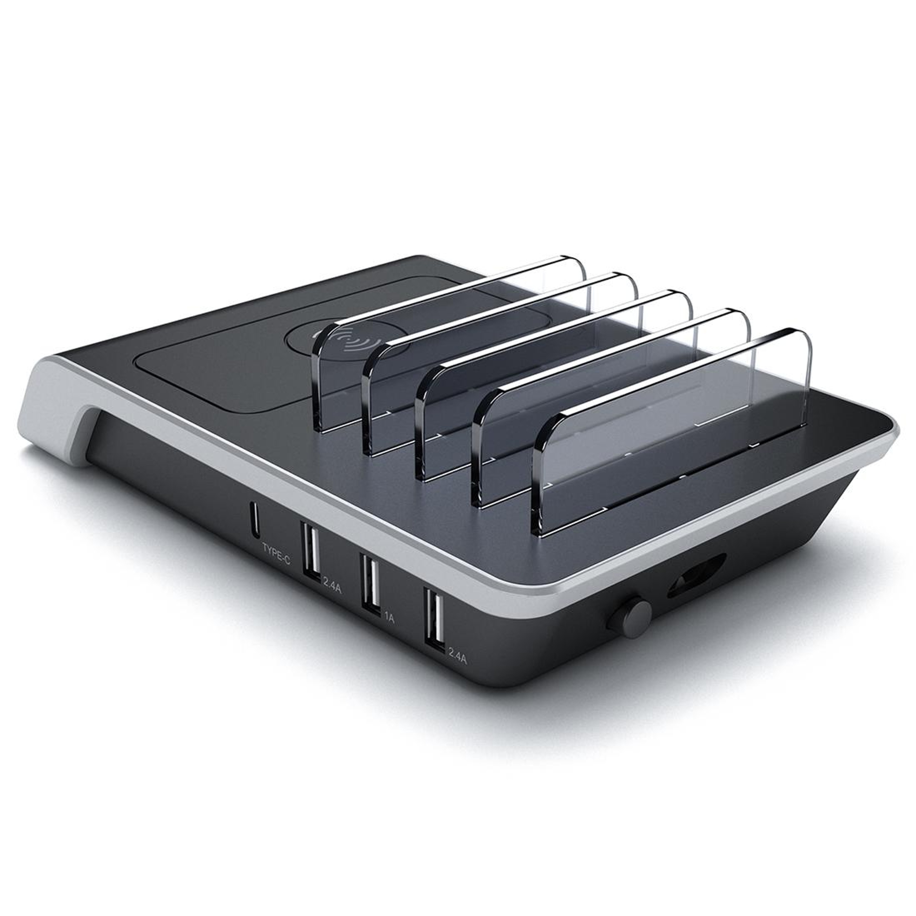 UD09 Wireless Charging Station Phone Stand With 4 USB Ports And Type C Dock 2