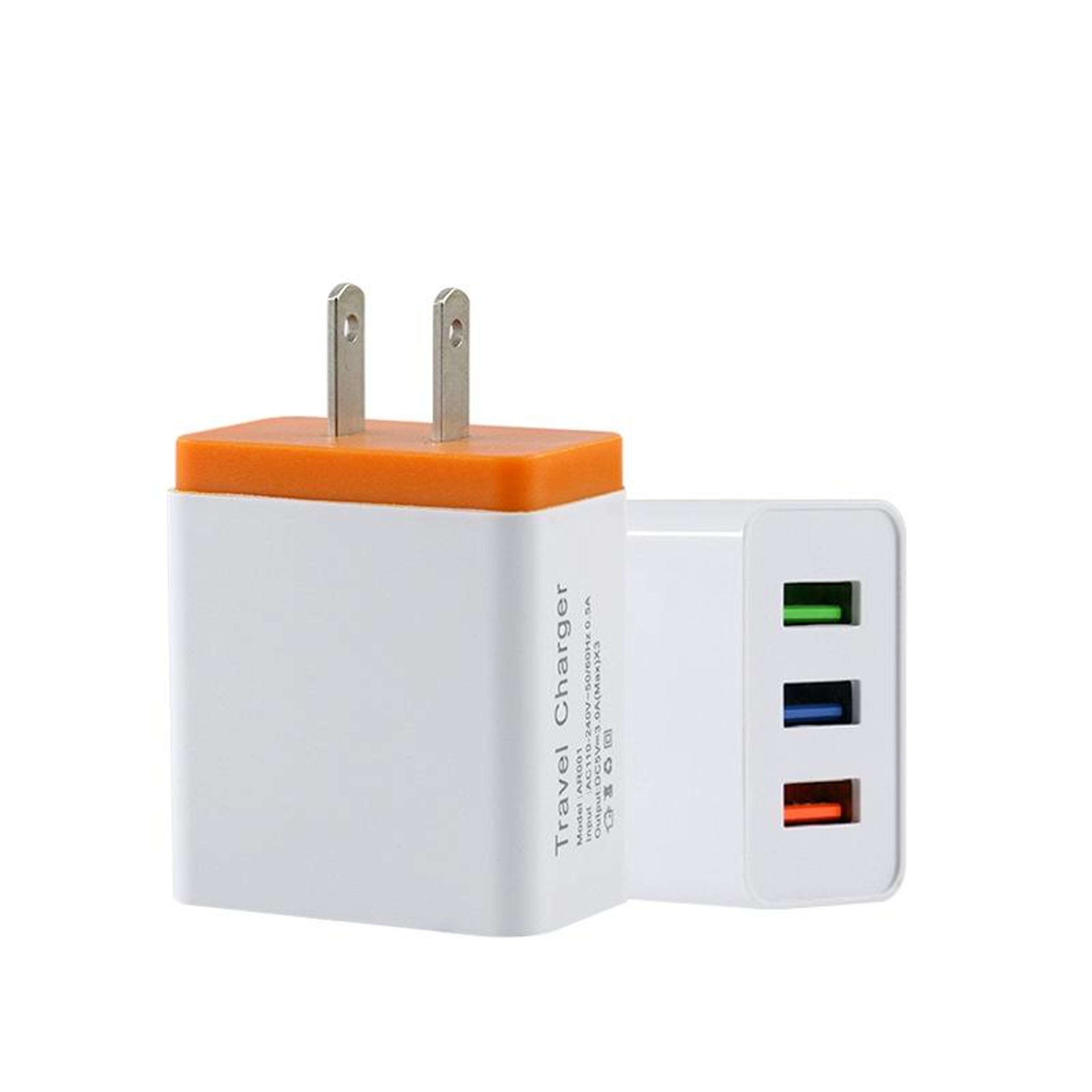 2A 3 USB Travel Phone Charger with US Plug Black USB Wall Charger – view 8
