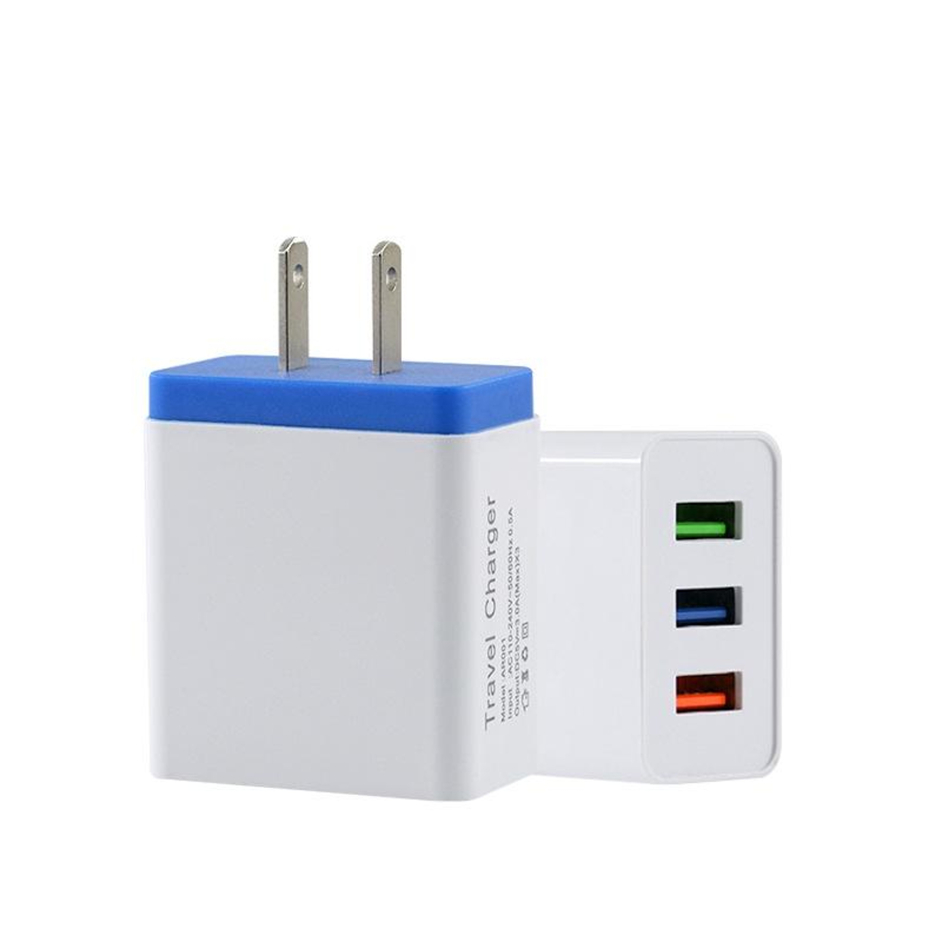 2A 3 USB Travel Phone Charger with US Plug Black USB Wall Charger – view 7