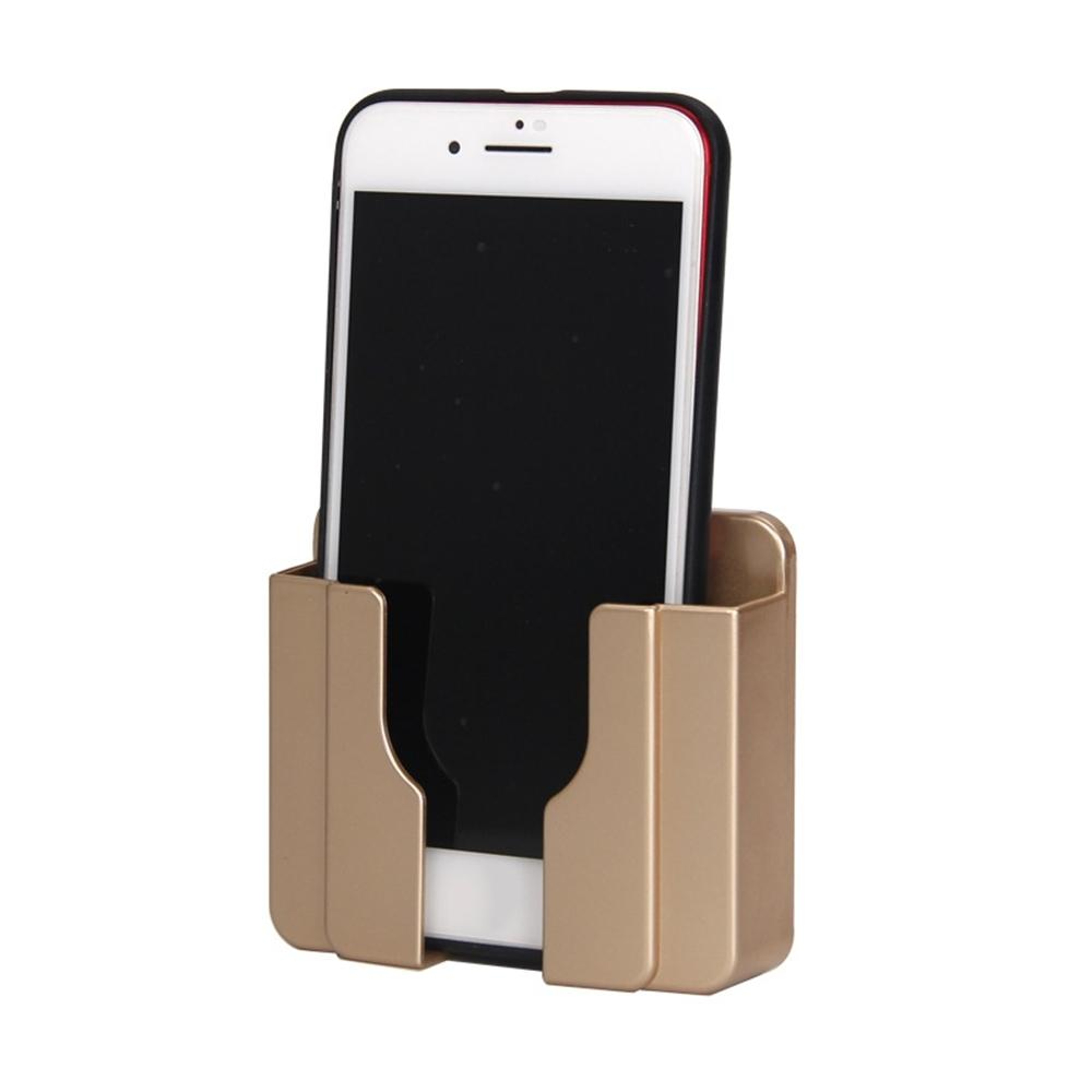 Wall Phone Holder with Charging Shelf Universal Wall Mount Phone Stand Storage Box – view 1