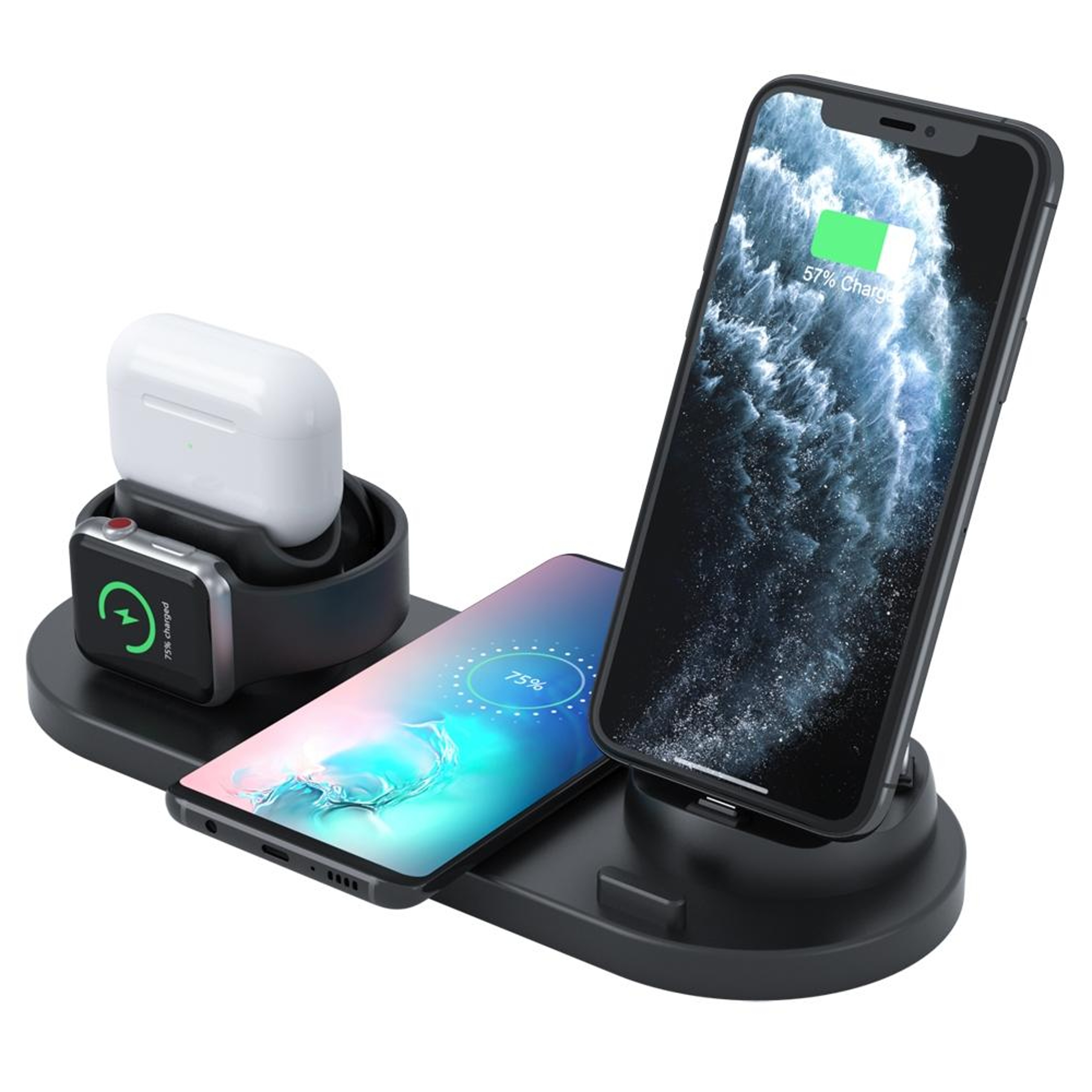 6 in 1 Wireless Charger Station for iPhone Apple Watch AirPods and Android Phones with Rotating Charging Dock – view 11