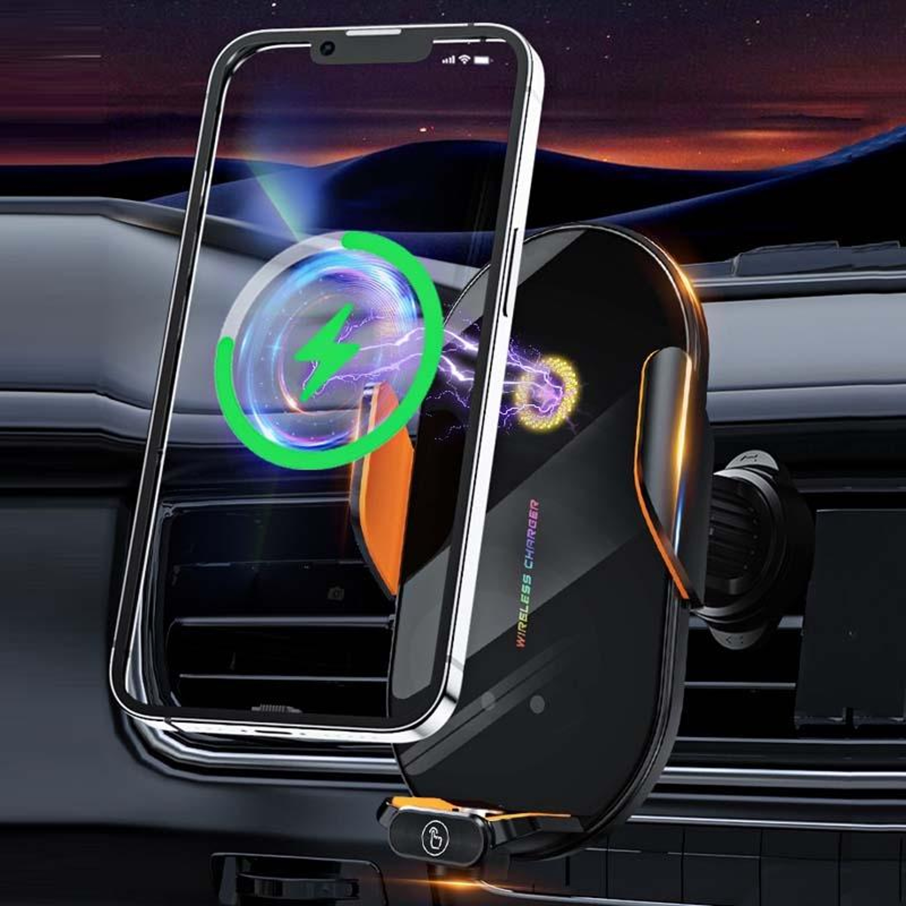 C3 Smart Automatic Phone Mount Wireless Car Charger with 15W Fast Wireless Charging – view 2