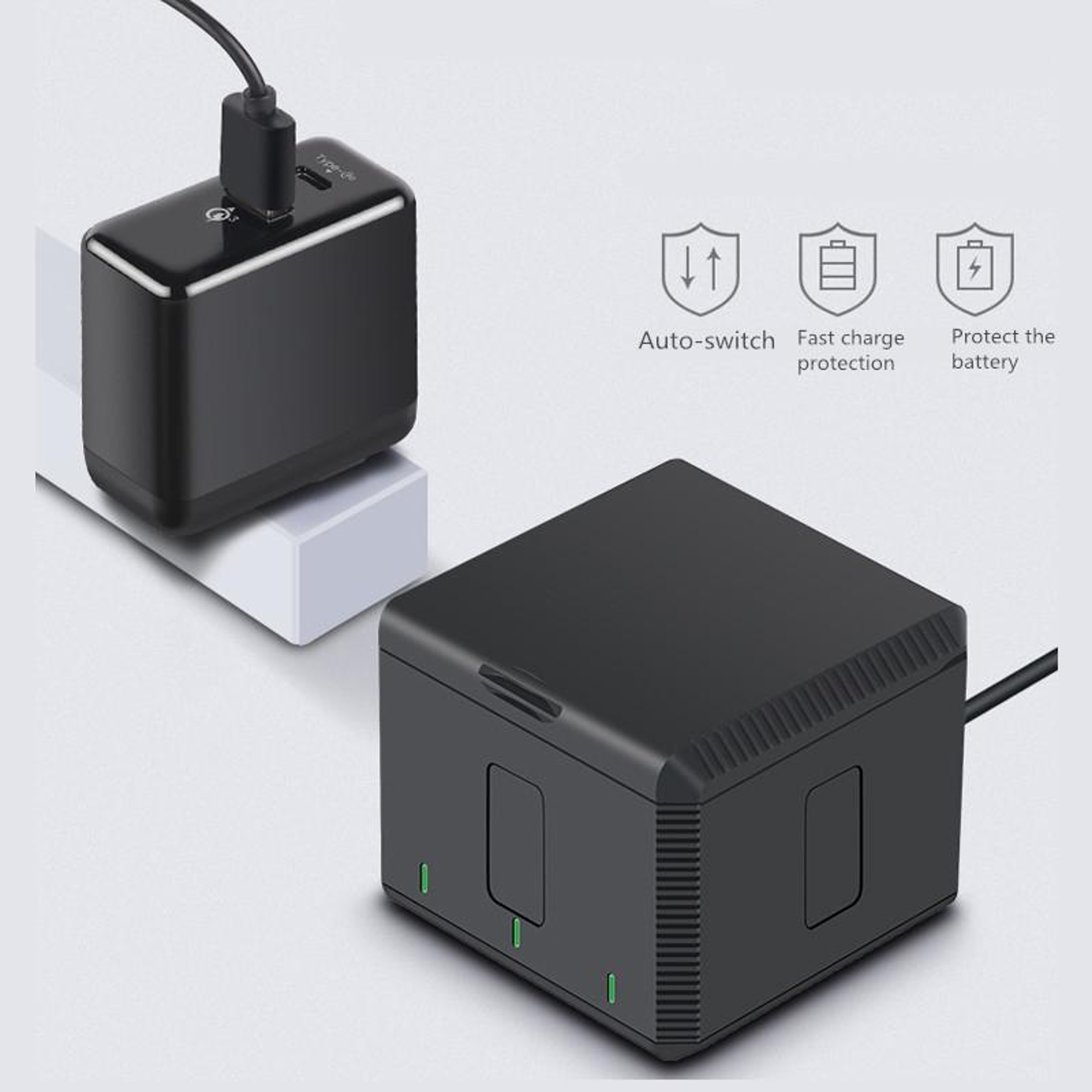RUIGPRO DJI Osmo Action 1 Battery Charger Triple USB Battery Charging Dock With LED Indicators 7
