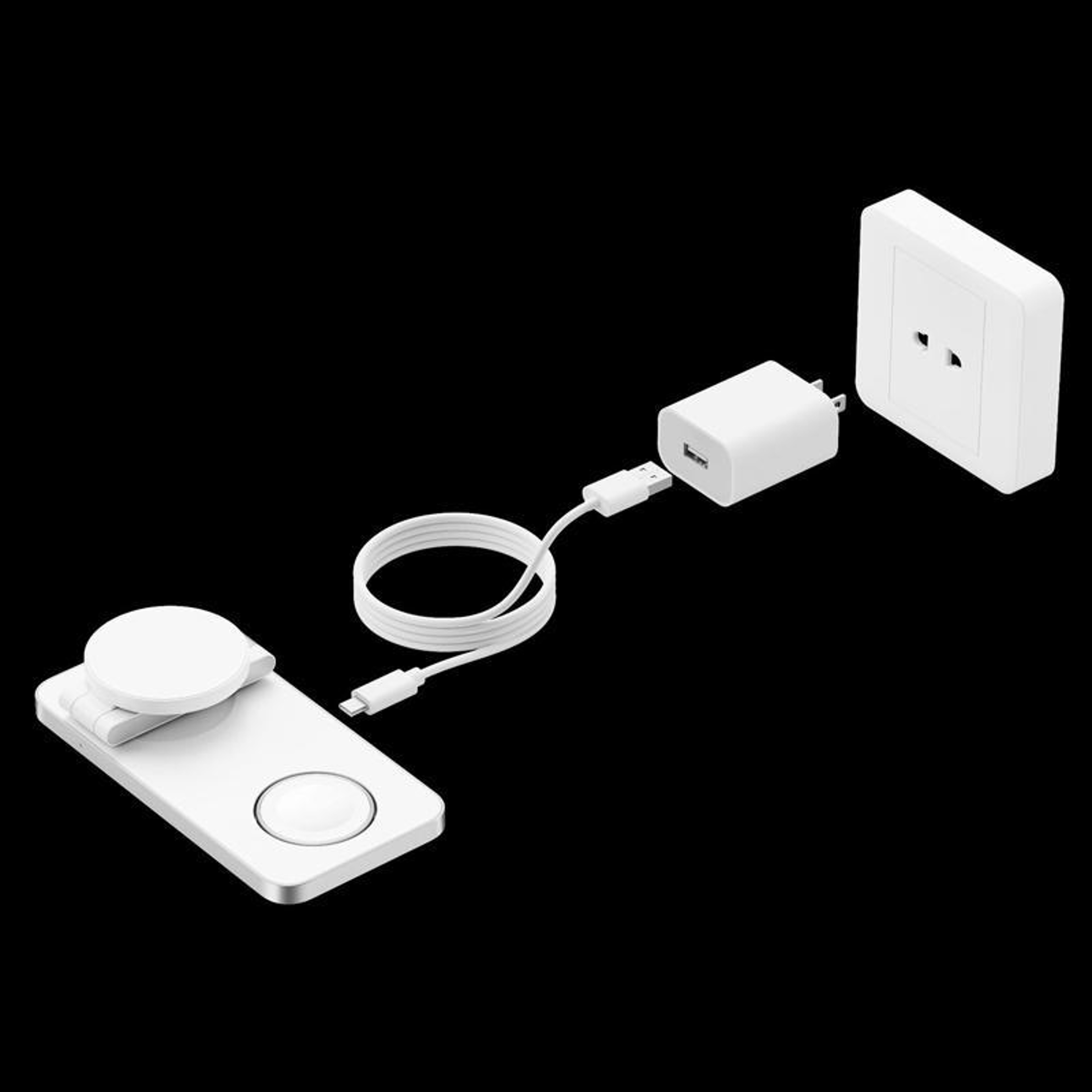 T8 3 in 1 Wireless Charger Foldable Magnetic Wireless Charging Dock for iPhone Apple Watch AirPods – view 3