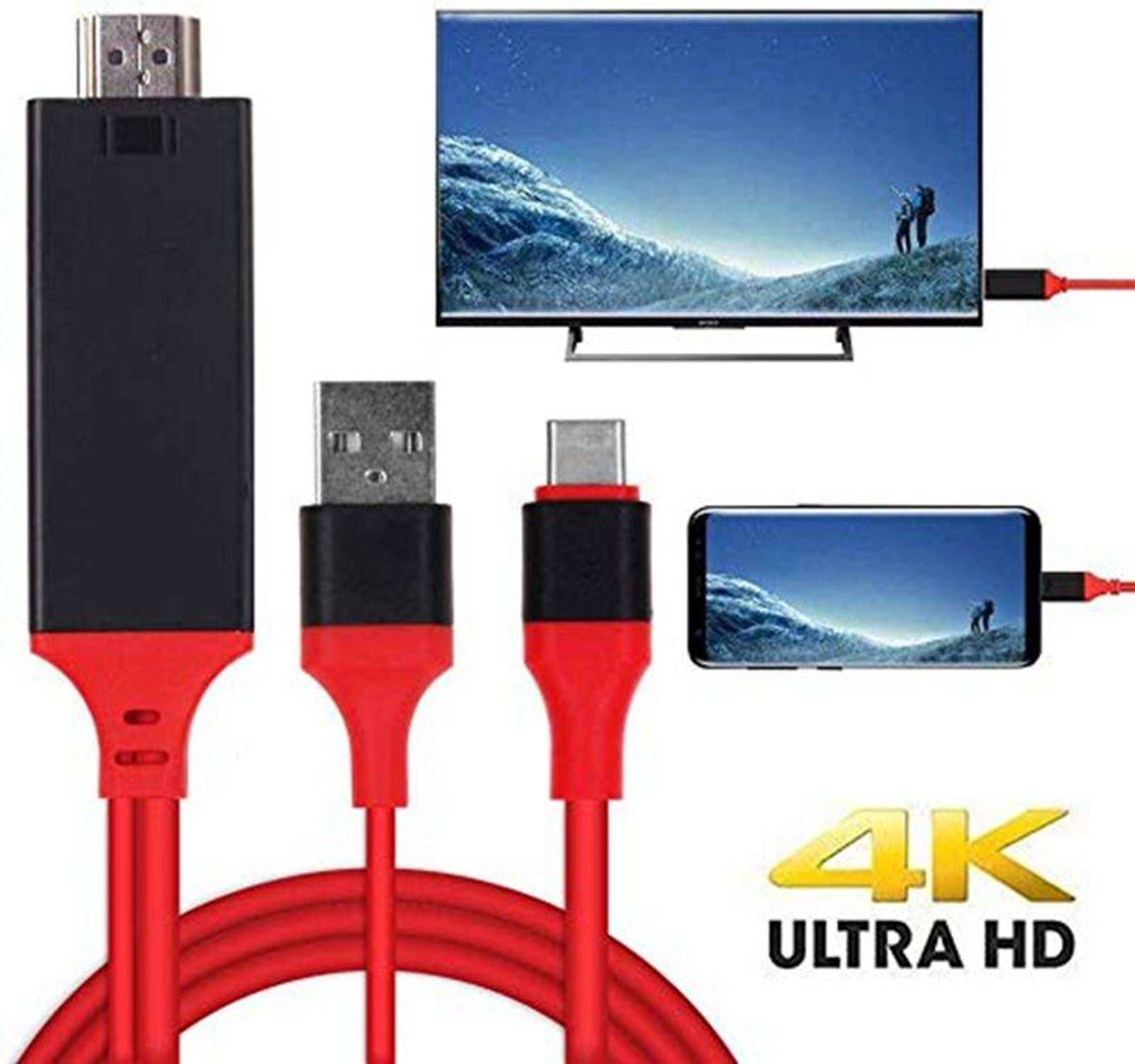 USB C to HDMI 4K Adapter Cable with Charging Port Plug and Play for Android Phones Laptops and Projectors – view 6
