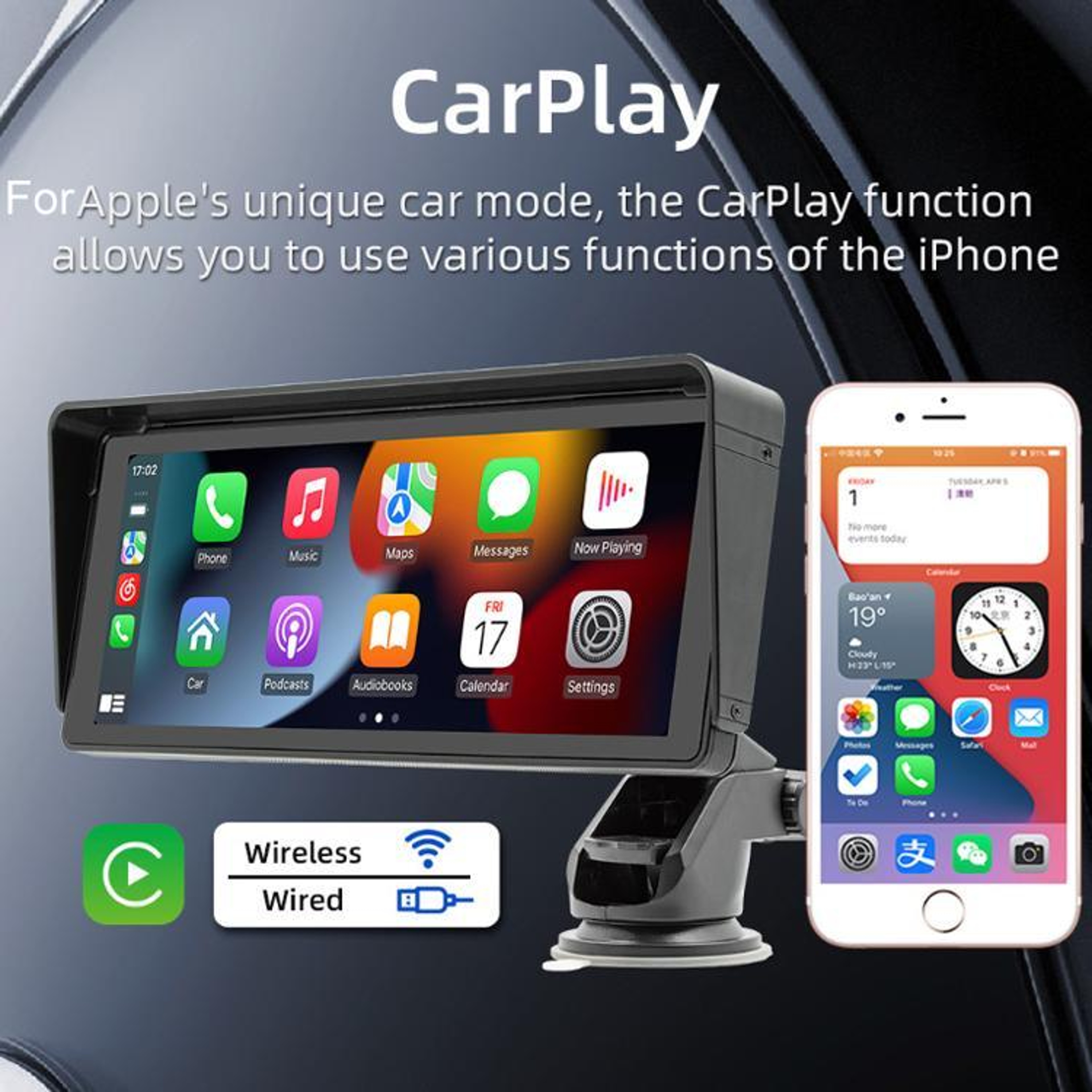 10.26 Inch Wireless CarPlay Screen with Android Auto Display HD Backup Camera and Screen Mirroring – view 6