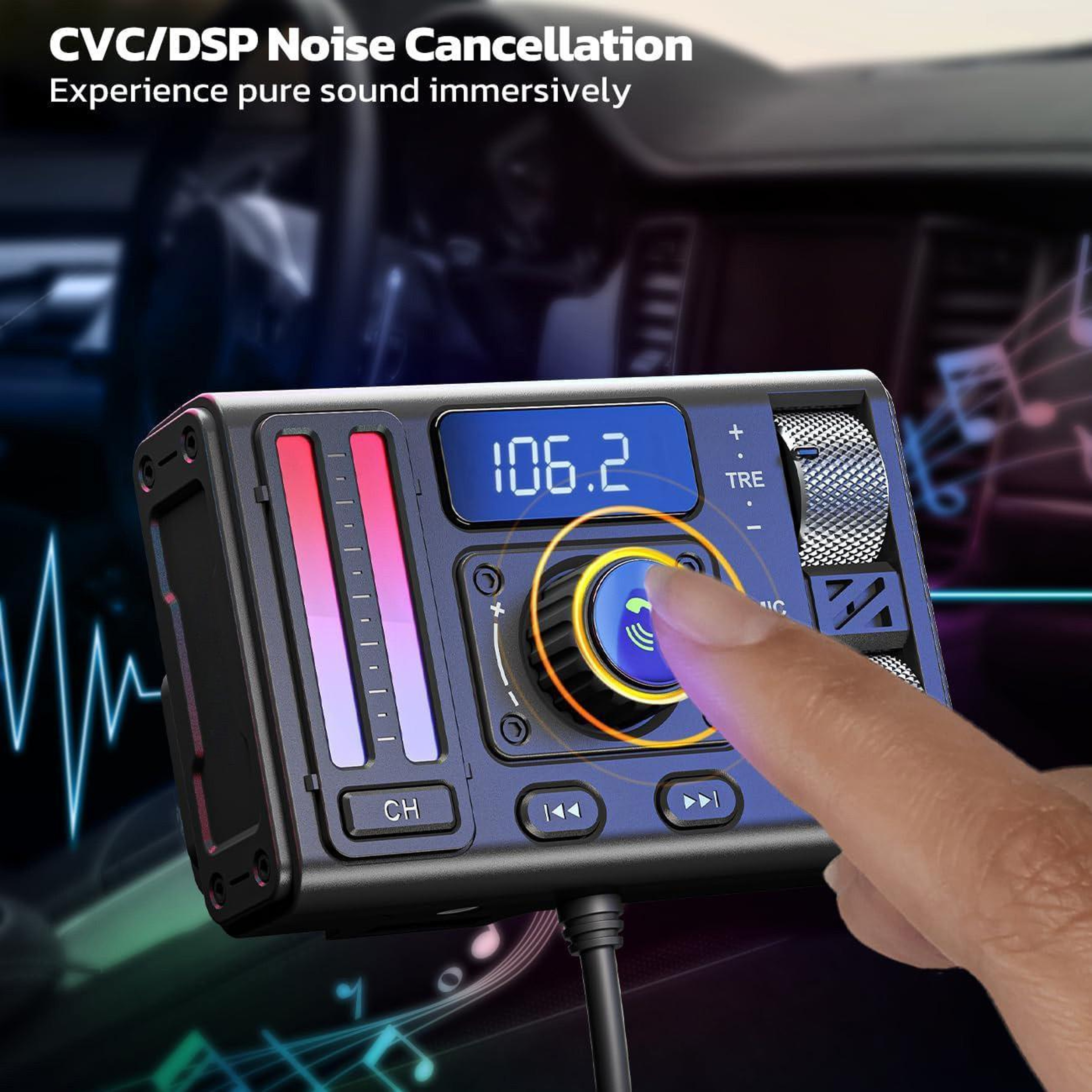 MT02 Bluetooth FM Transmitter Car MP3 Player With PD20W QC30 Fast Charger AUX And Hands Free Callin 3