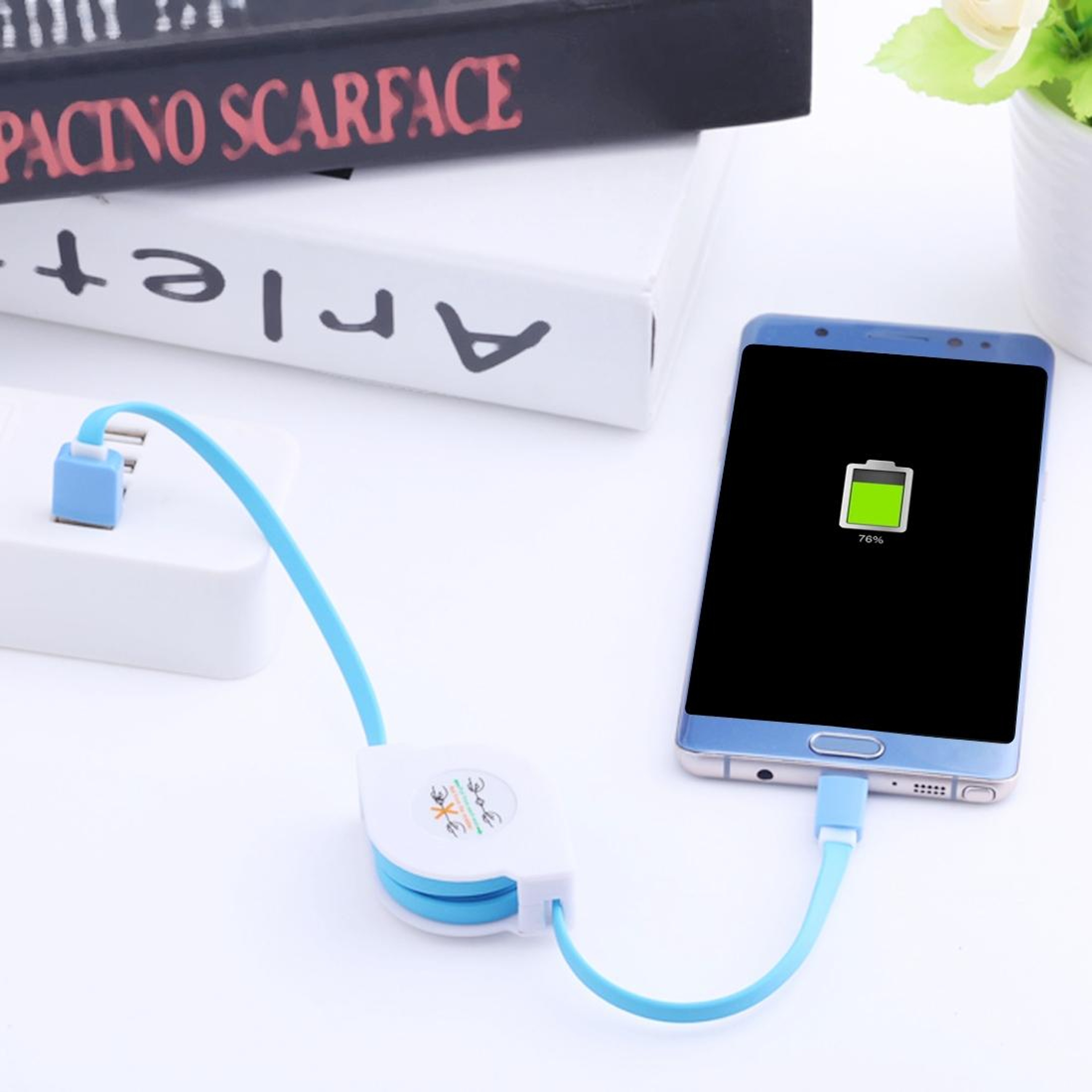 Retractable USB Type-C Charging Cable 1M 2A Fast Charging and USB Data Sync Cable – view 6