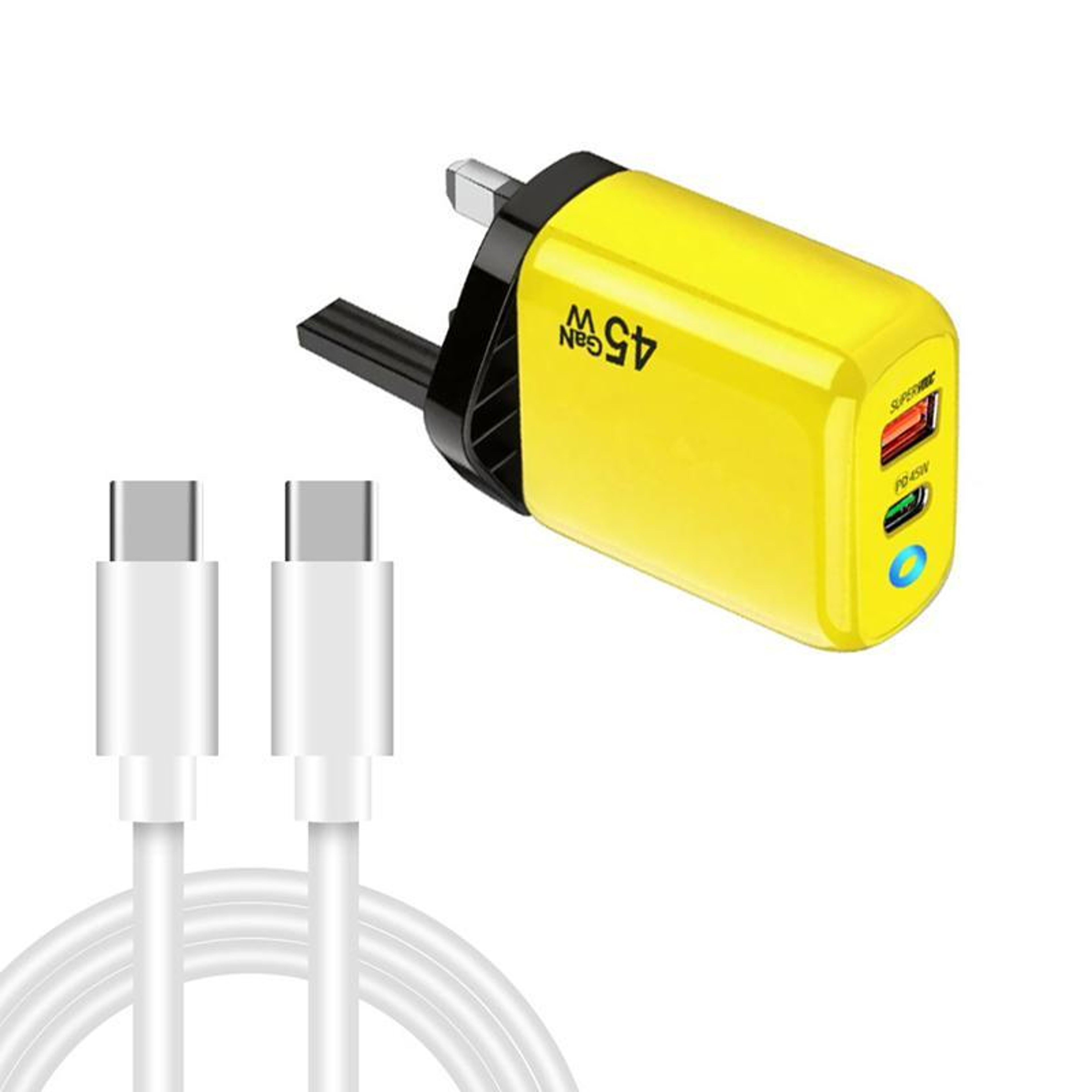 TE-PD45 45W GaN Charger Dual USB-C USB Fast Charger with PD3.0 Cable for Laptop Tablet and Phone – view 9