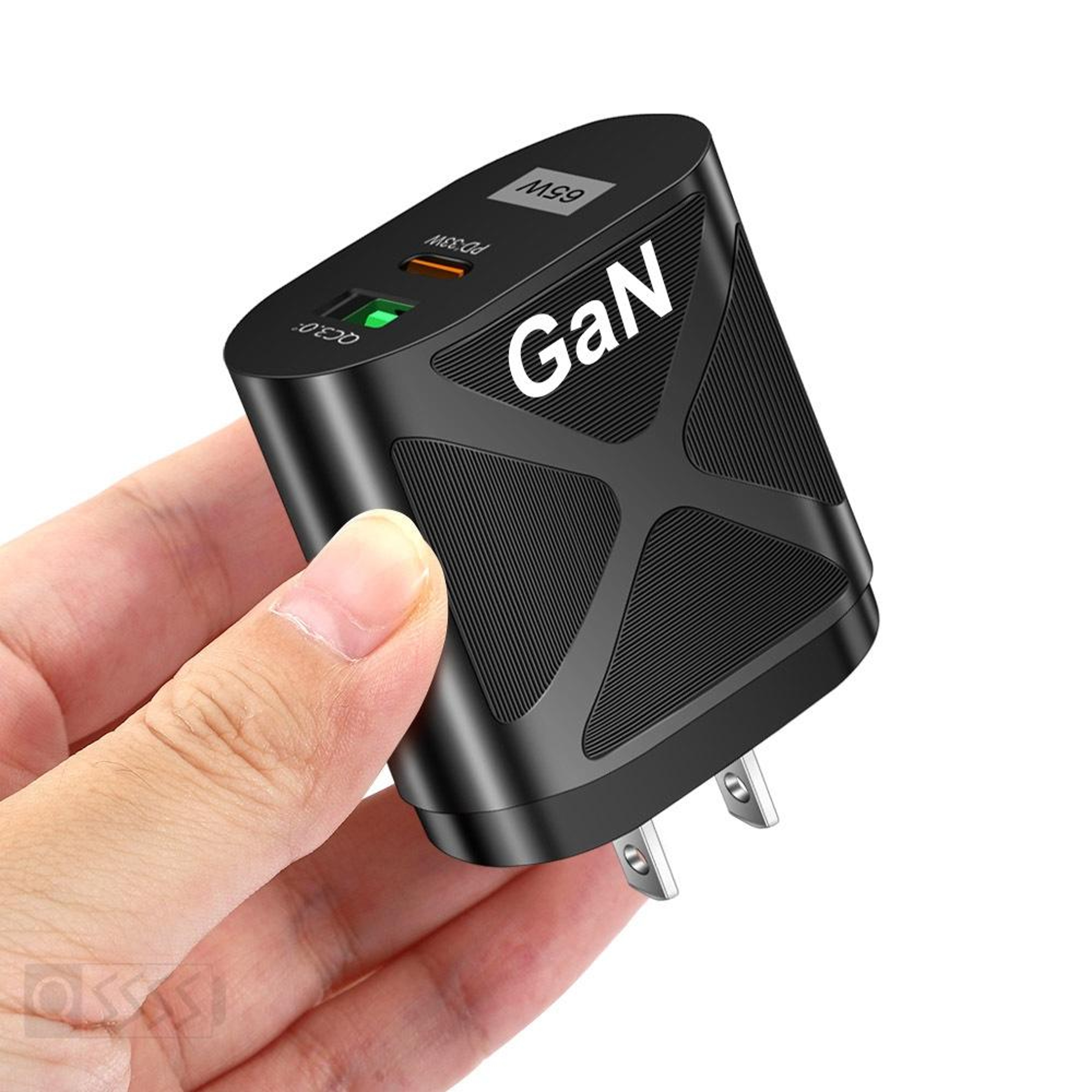 65W GaN Charger USB C Fast Wall Charger With Dual USB Type C PD 30 QC 30 Power Adapter US Plug 0