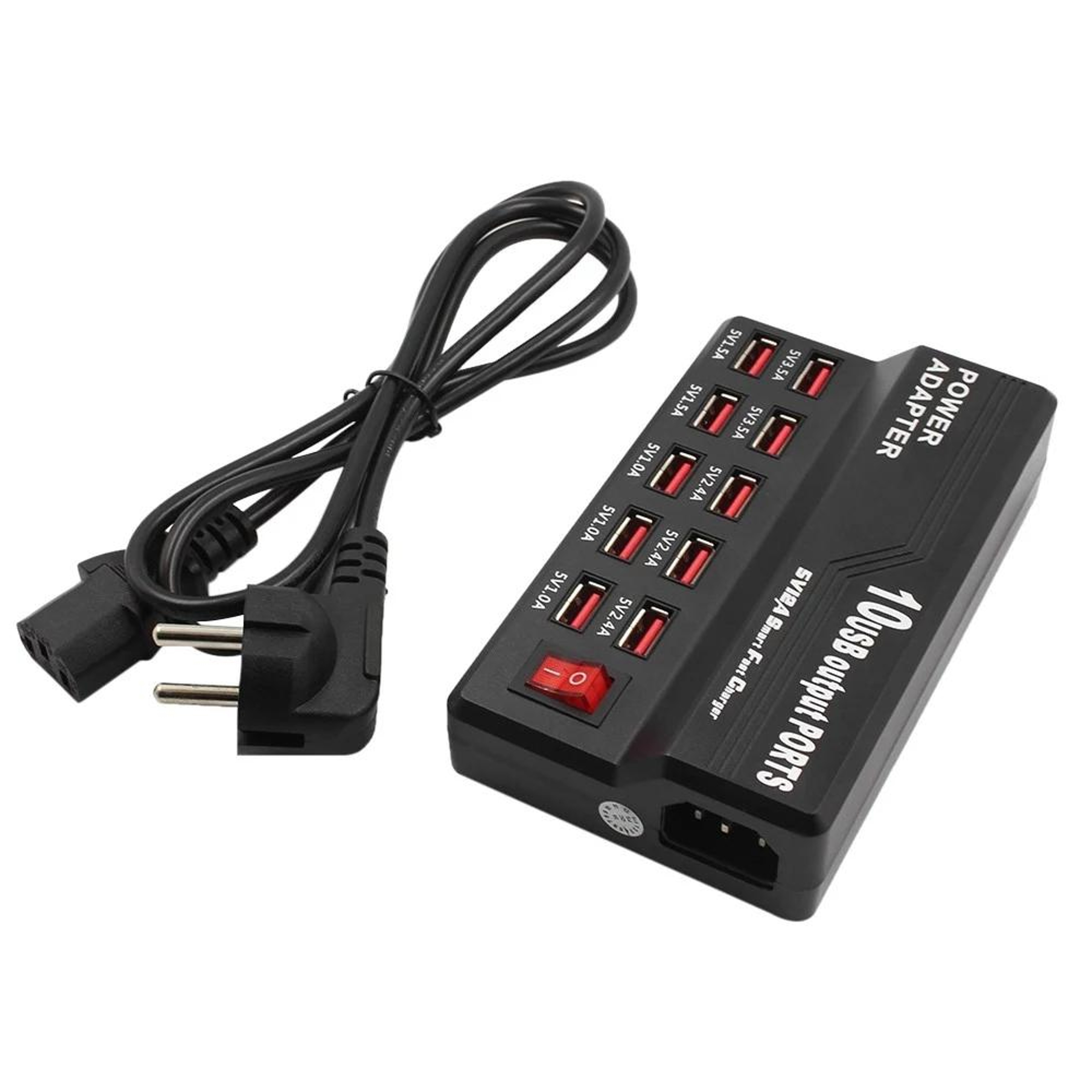10 Port USB Charger Smart USB Fast Charging Station Multi USB Charging Hub With Digital Display US  0