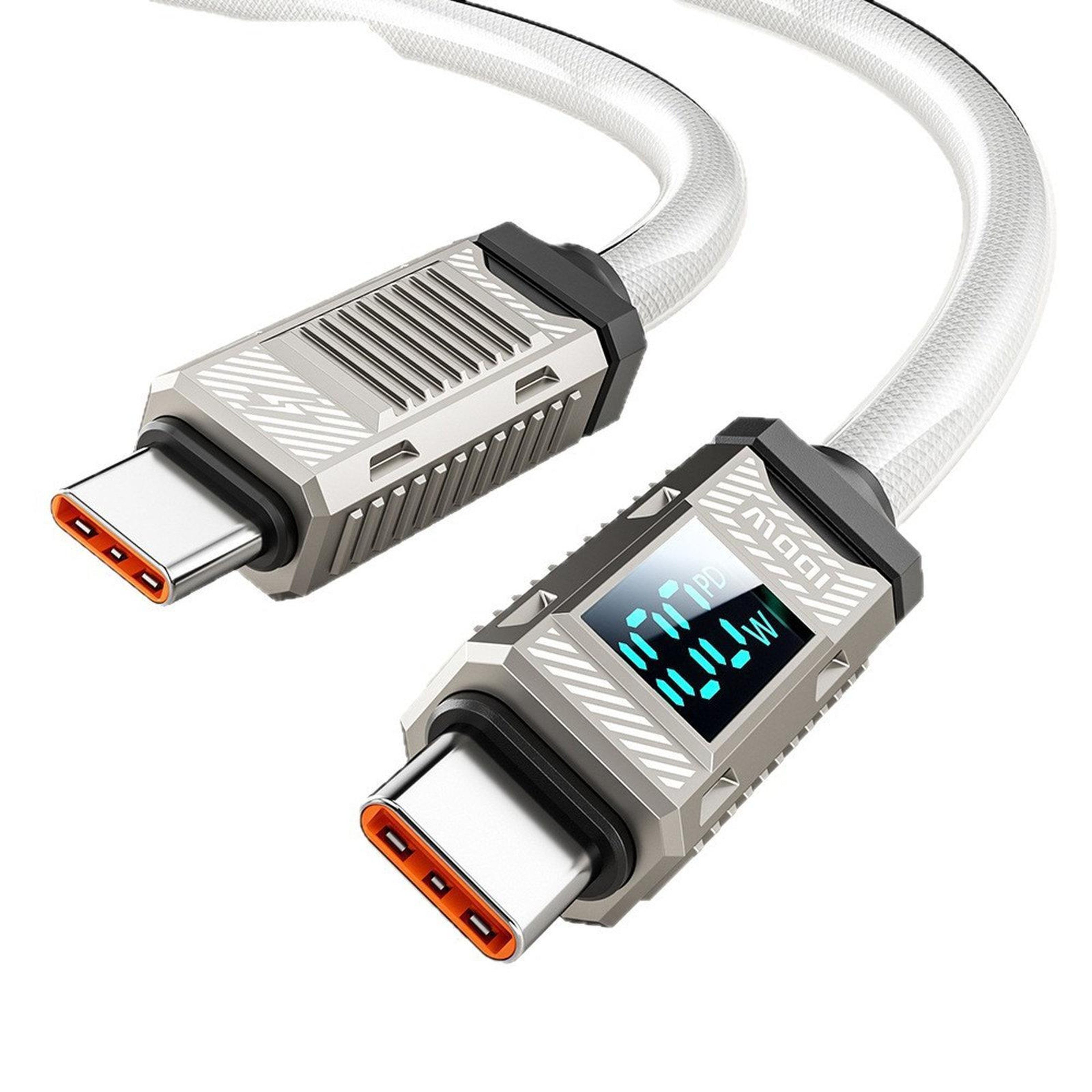 Toocki 100W USB C Cable With LED Power Display Fast Charging USB C To USB C Cable 2M Black 1