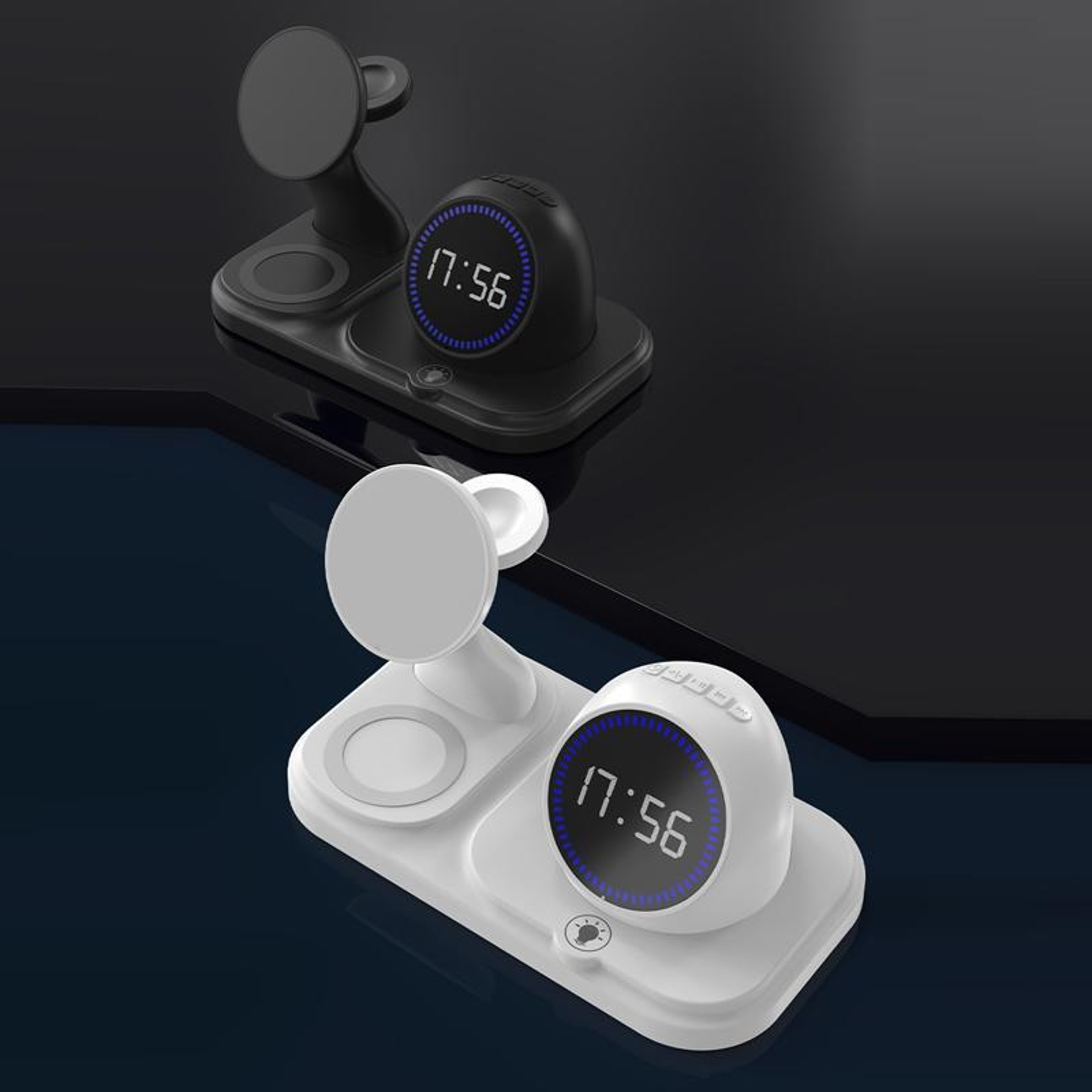 6 in 1 Magnetic Wireless Charging Station with Bluetooth Speaker Clock RGB Light and Fast Wireless Charger – view 2