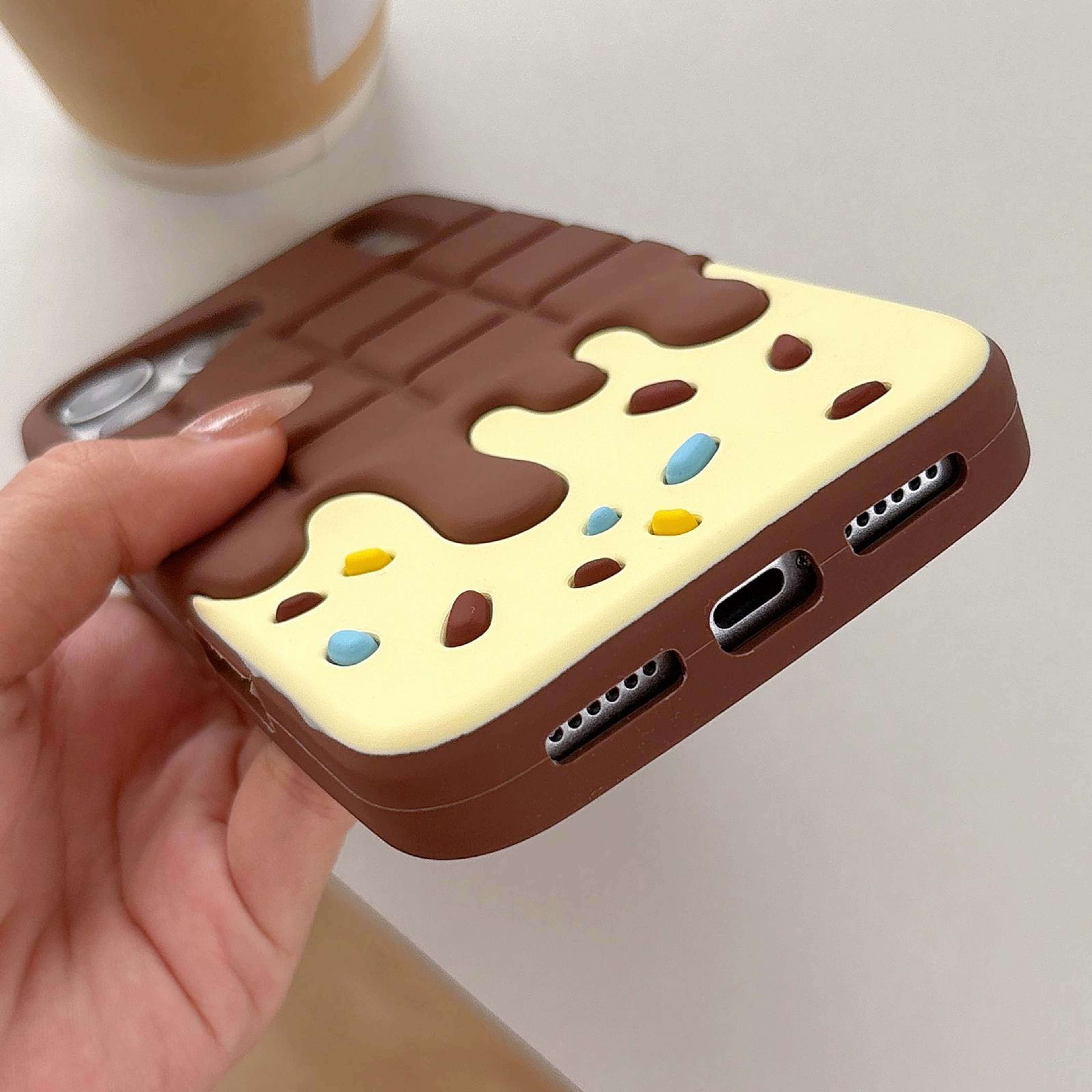 IPhone 16 Pro Case Soft Touch Silicone Phone Case Chocolate Candy Protective Cover 5