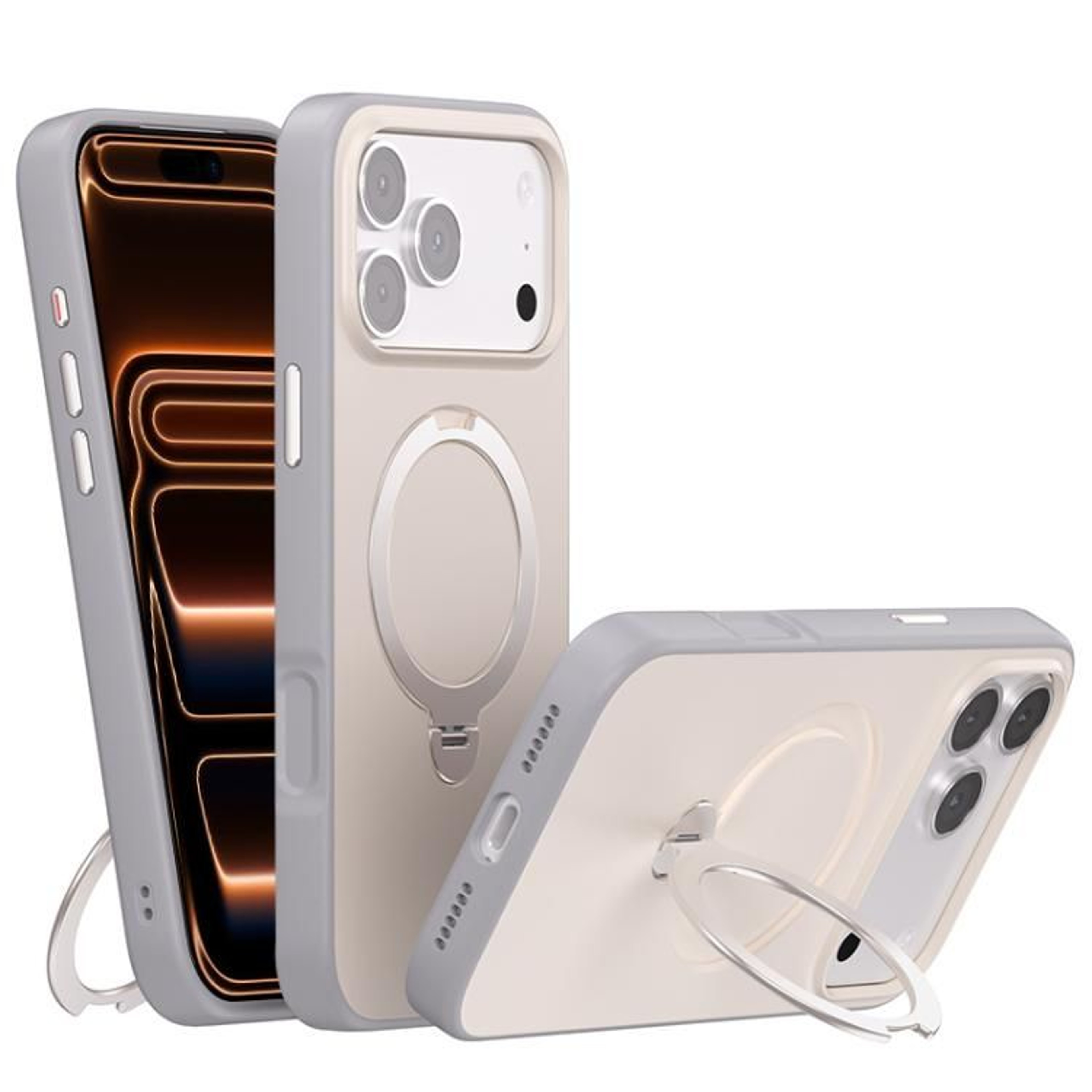 MagSafe IPhone 17 Pro Max Case With Rotating Ring Holder Shockproof Protective Cover 9