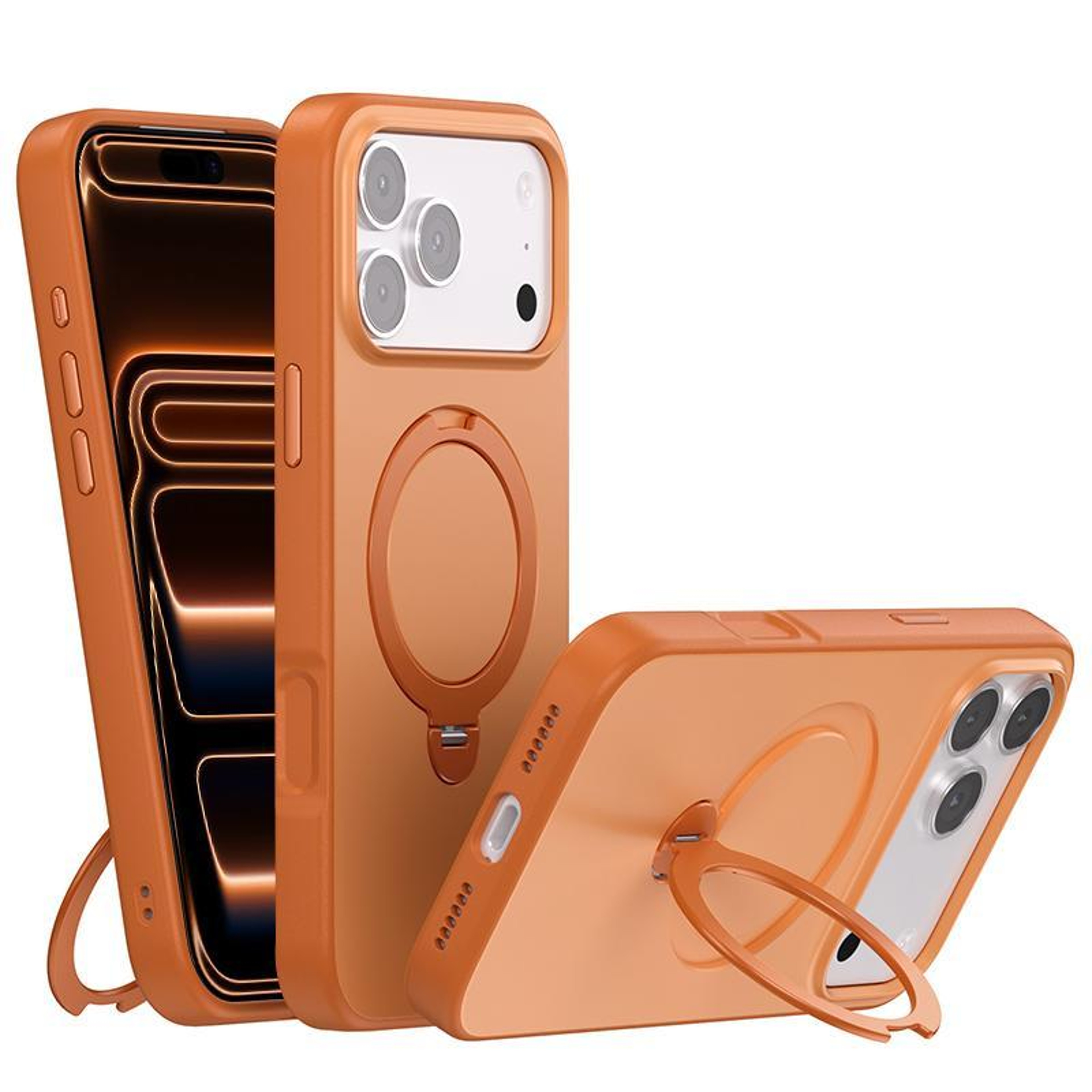 MagSafe IPhone 17 Pro Case With 360 Rotating Ring Kickstand Protective Magnetic Cover 10