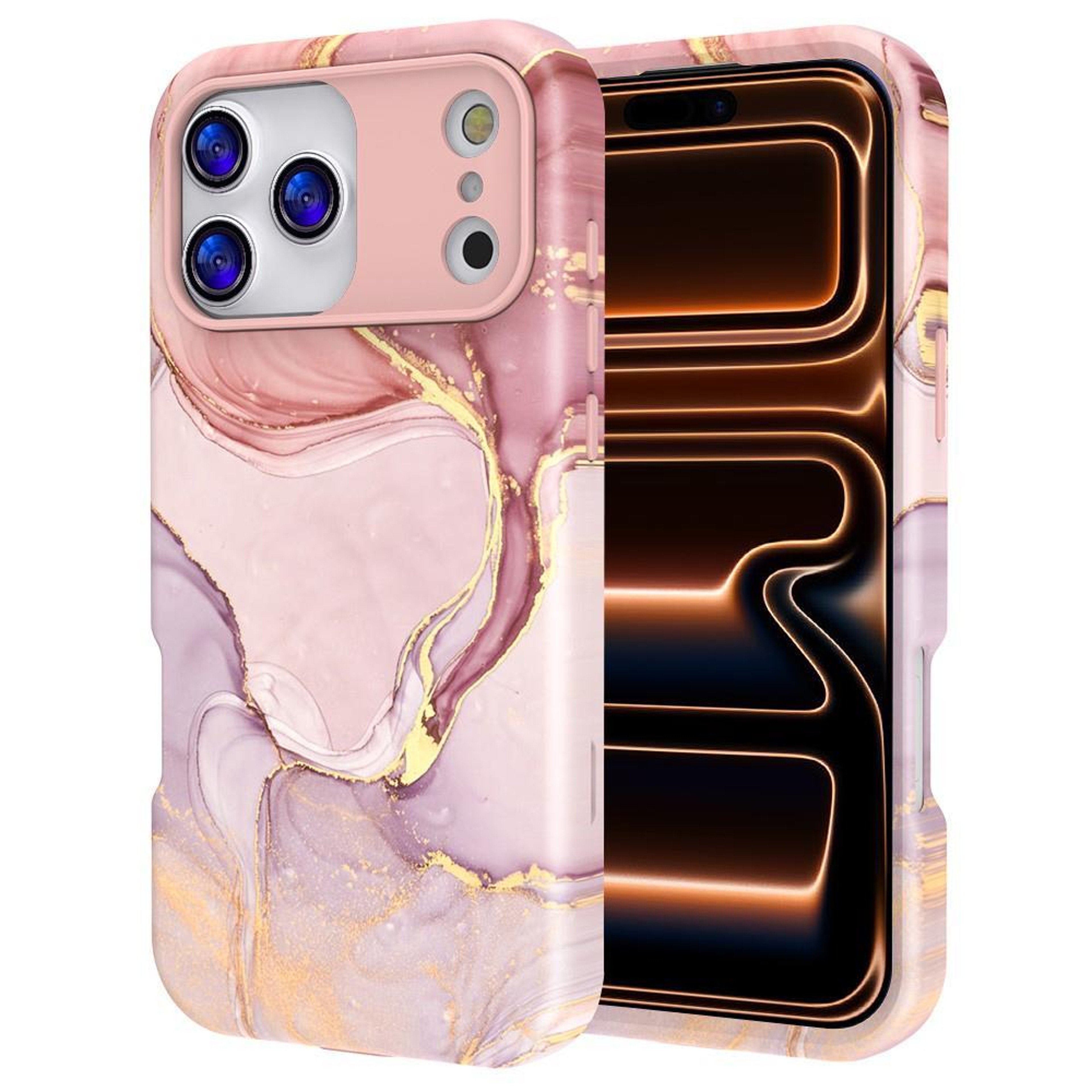 Luxury IPhone 17 Pro Case Marble Pattern Shockproof PC TPU Protective Cover 0
