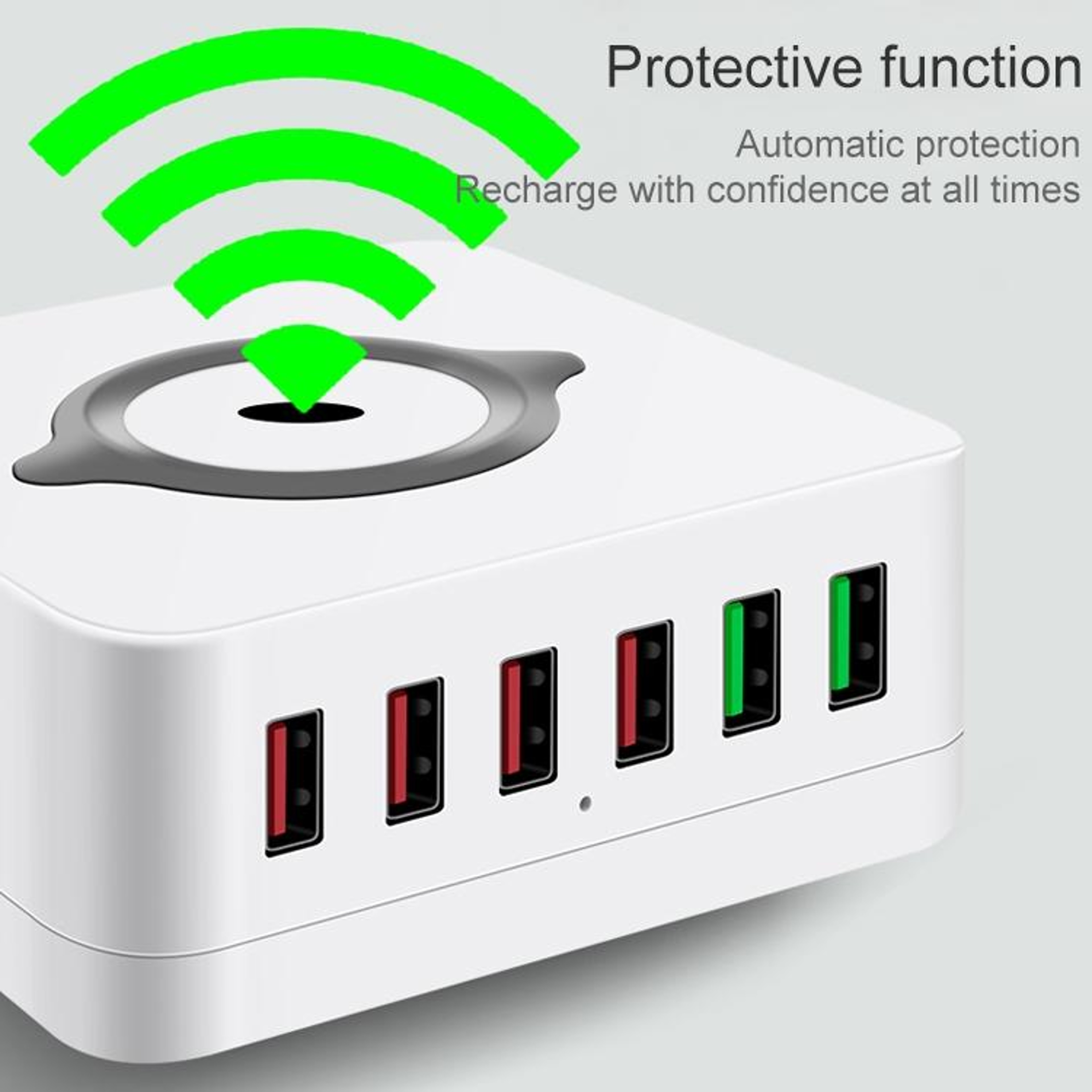 7 In 1 Wireless Charging Station with 6 USB Ports Qi Multi Device Charger MagSafe Compatible – view 5