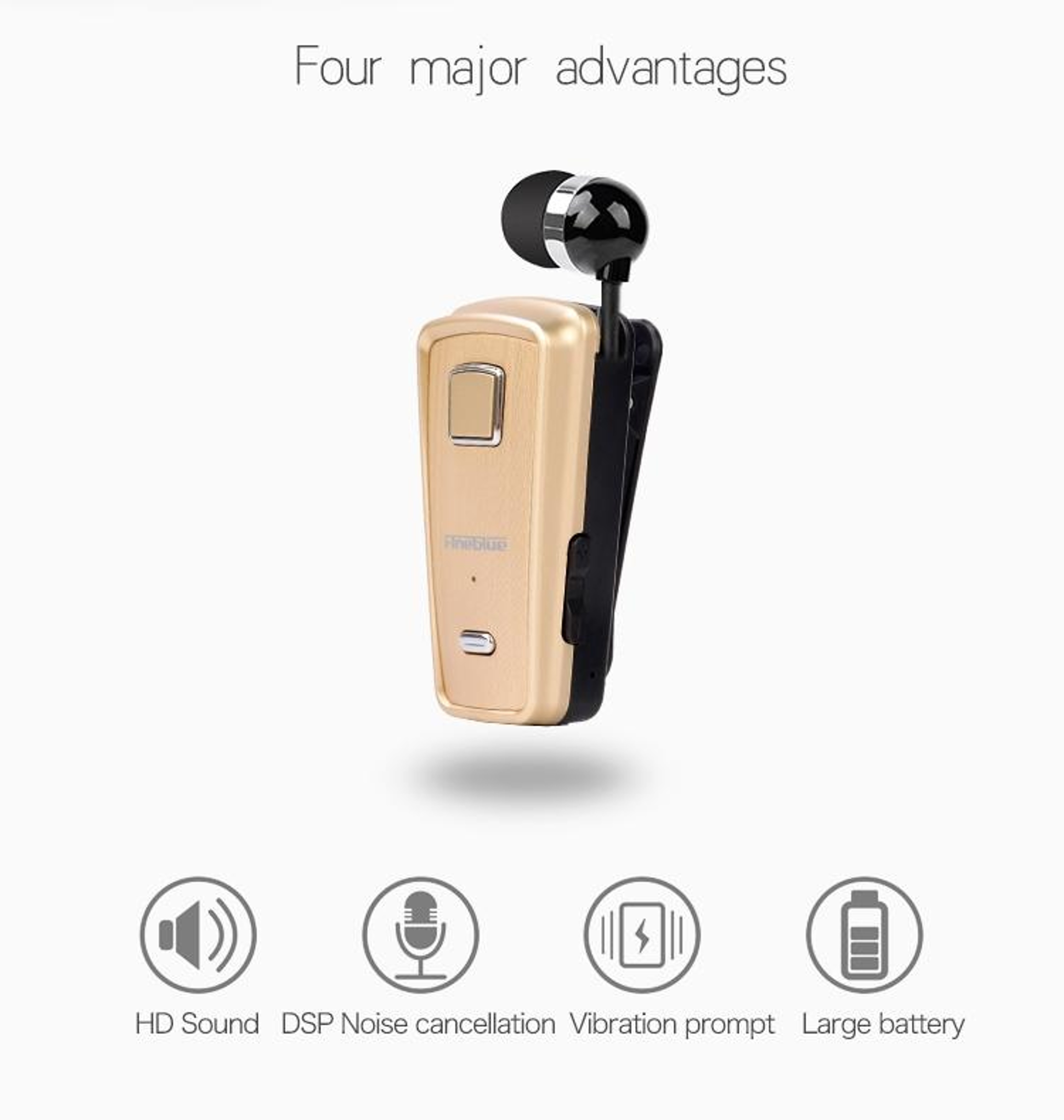 Fineblue F980 Bluetooth Headset With Retractable Cable Dual Device Pairing And Noise Reduction 1