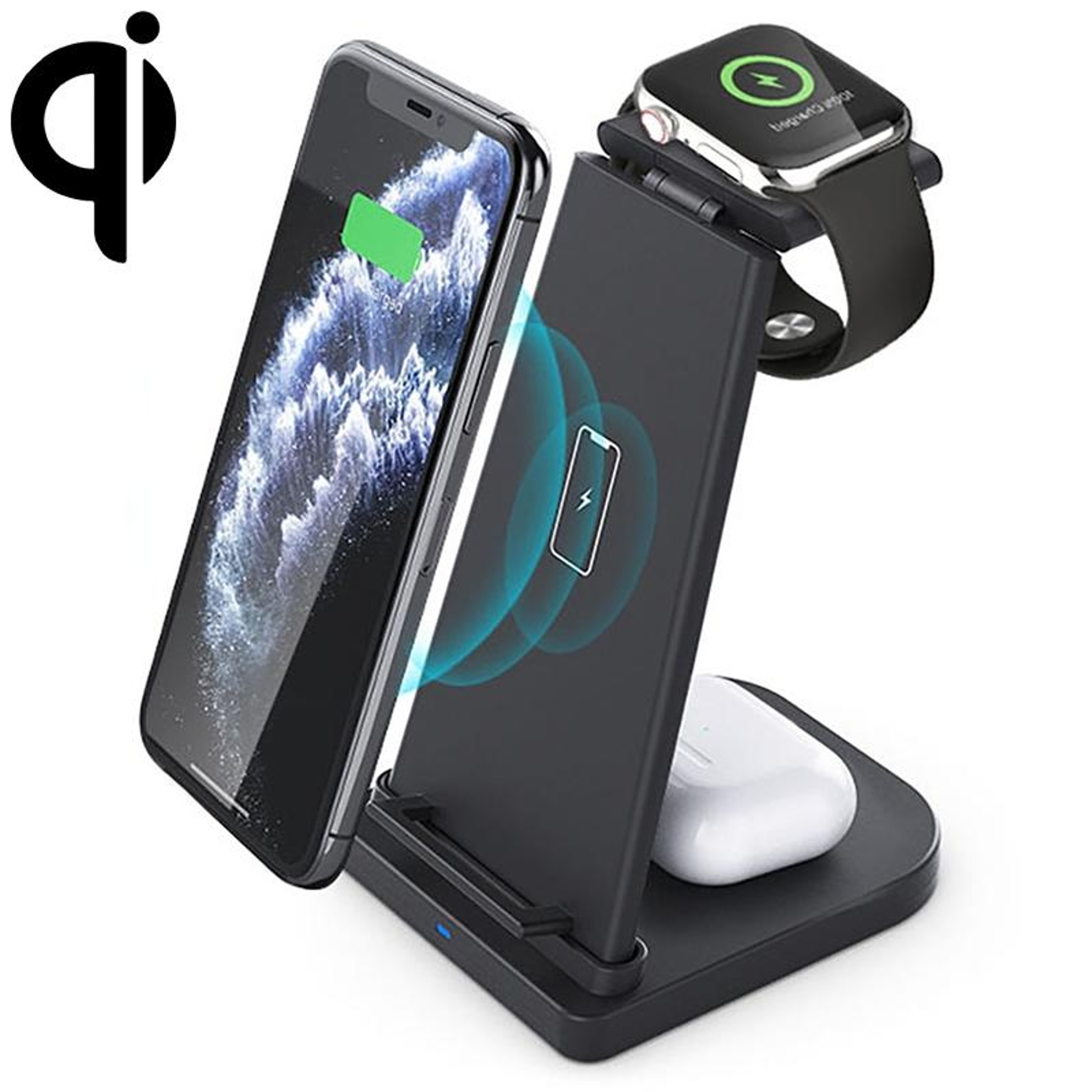 3 in 1 Wireless Charging Station Fast Wireless Charger Stand for Phone Apple Watch AirPods – view 1