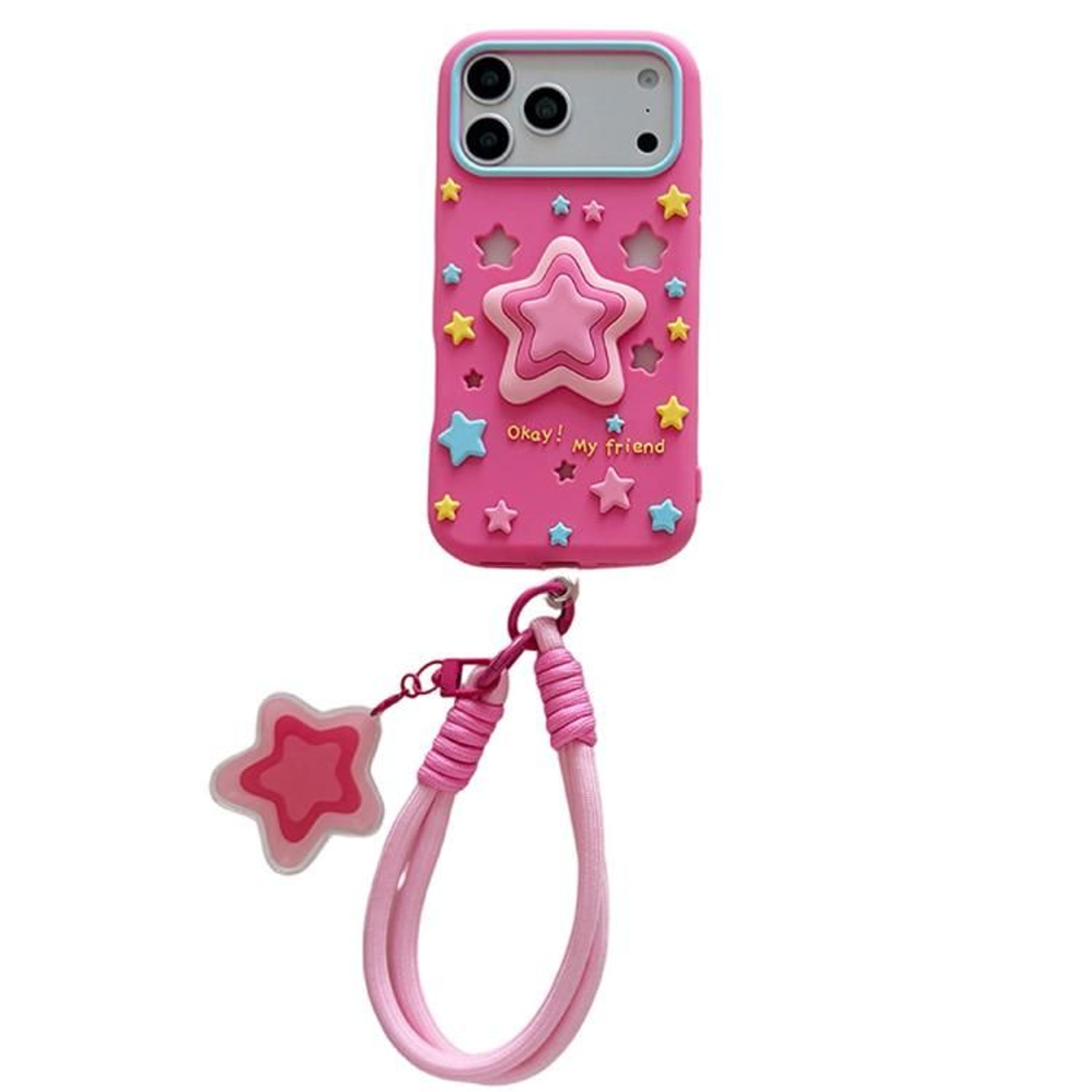 IPhone 17 Pro And Pro Max Silicone Phone Case With Lanyard Cute Star Protective Cover 7