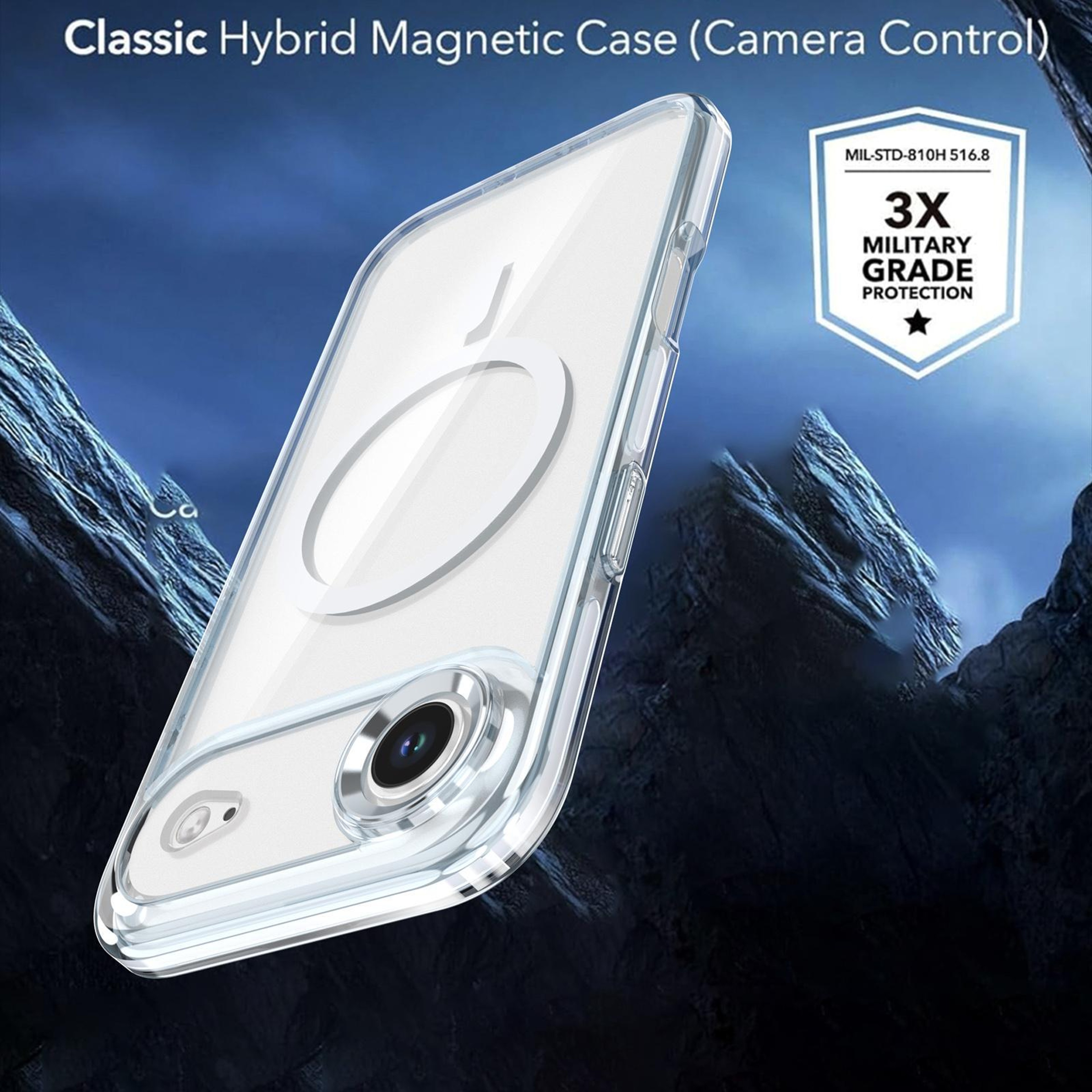 Qicai Magnetic IPhone Case Transparent Two Color Shockproof Protective Cover 3