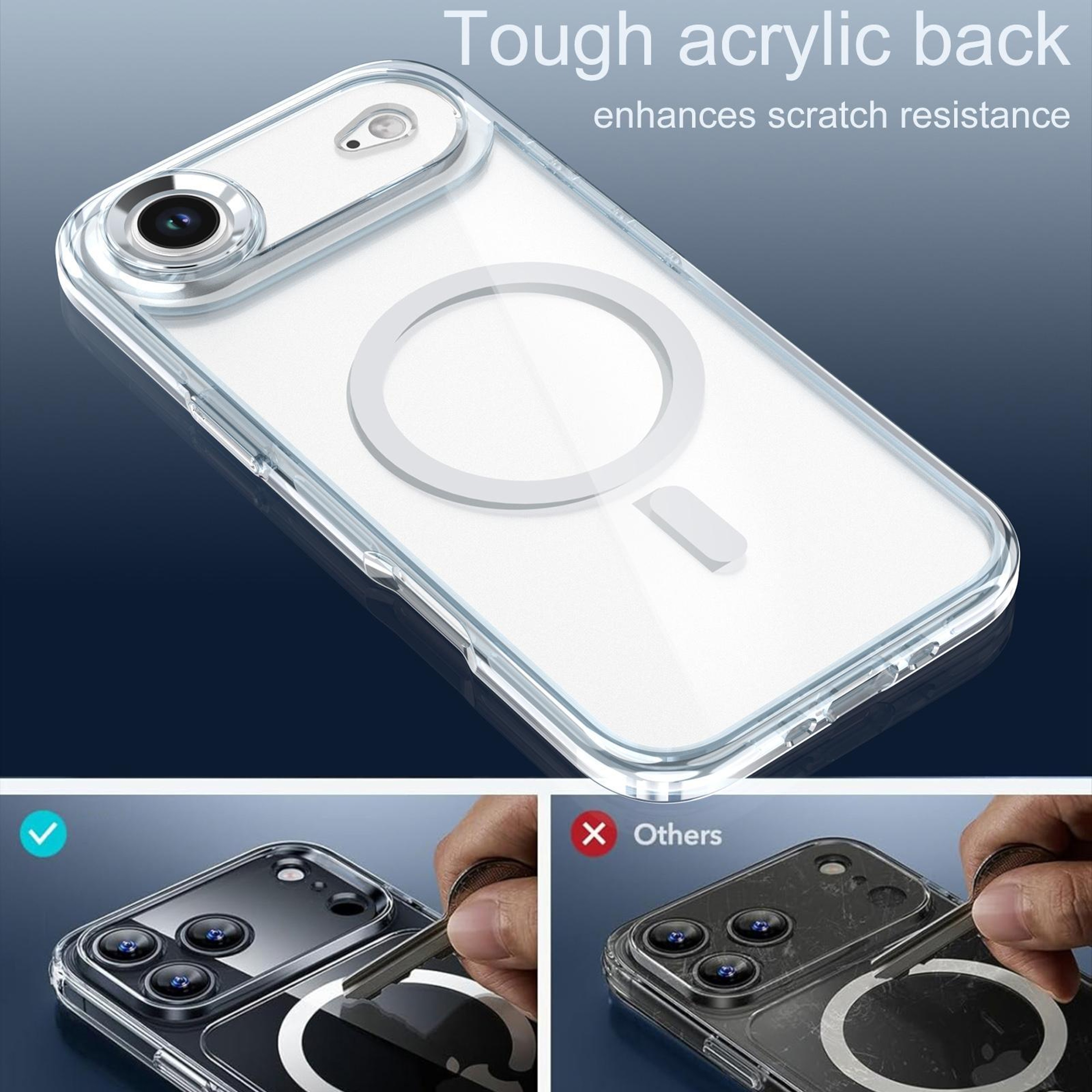 Qicai Magnetic IPhone Case Transparent Two Color Shockproof Protective Cover 5