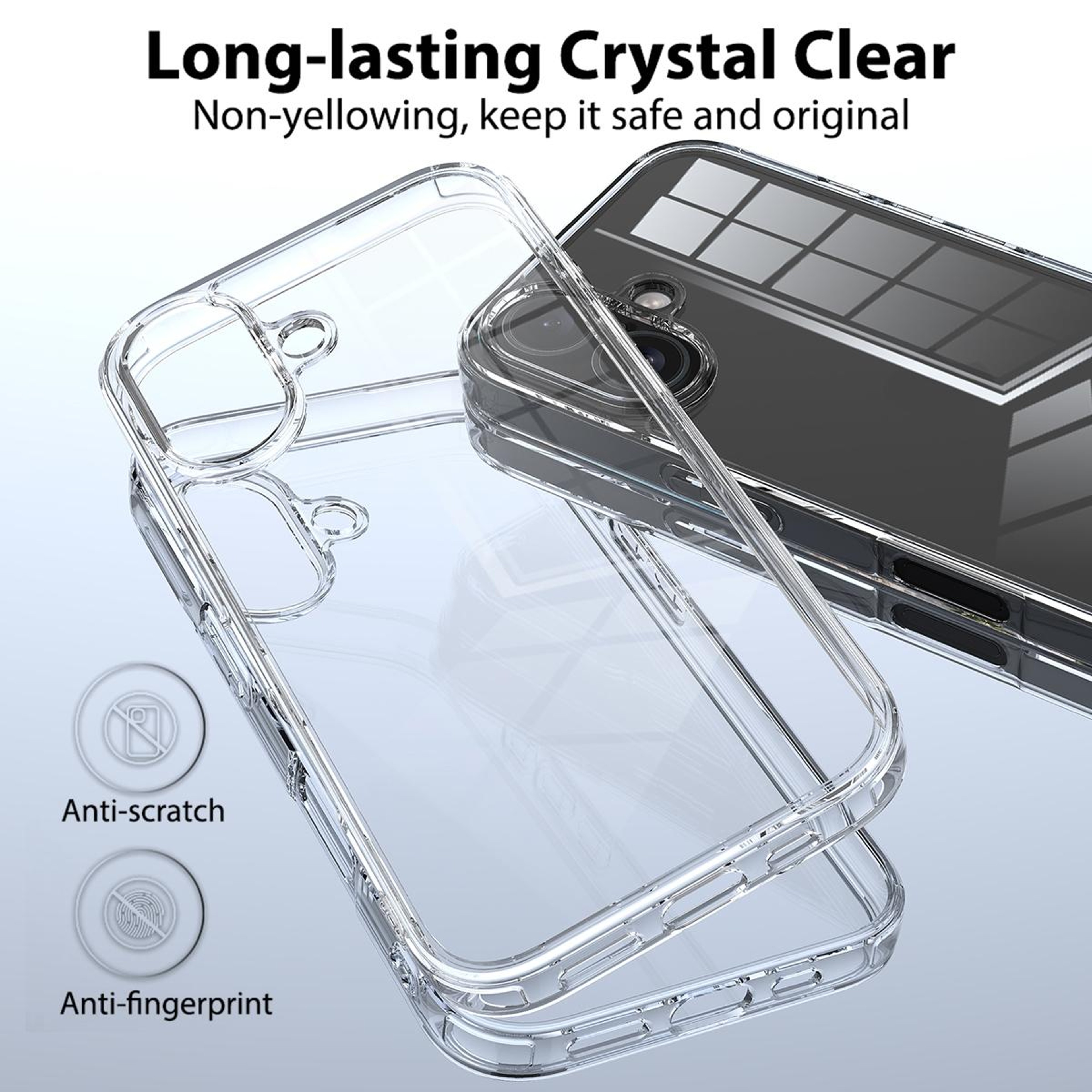 Crystal Clear iPhone 16 Plus Case Scratchproof TPU Acrylic Case Slim Protective Cover – view 3