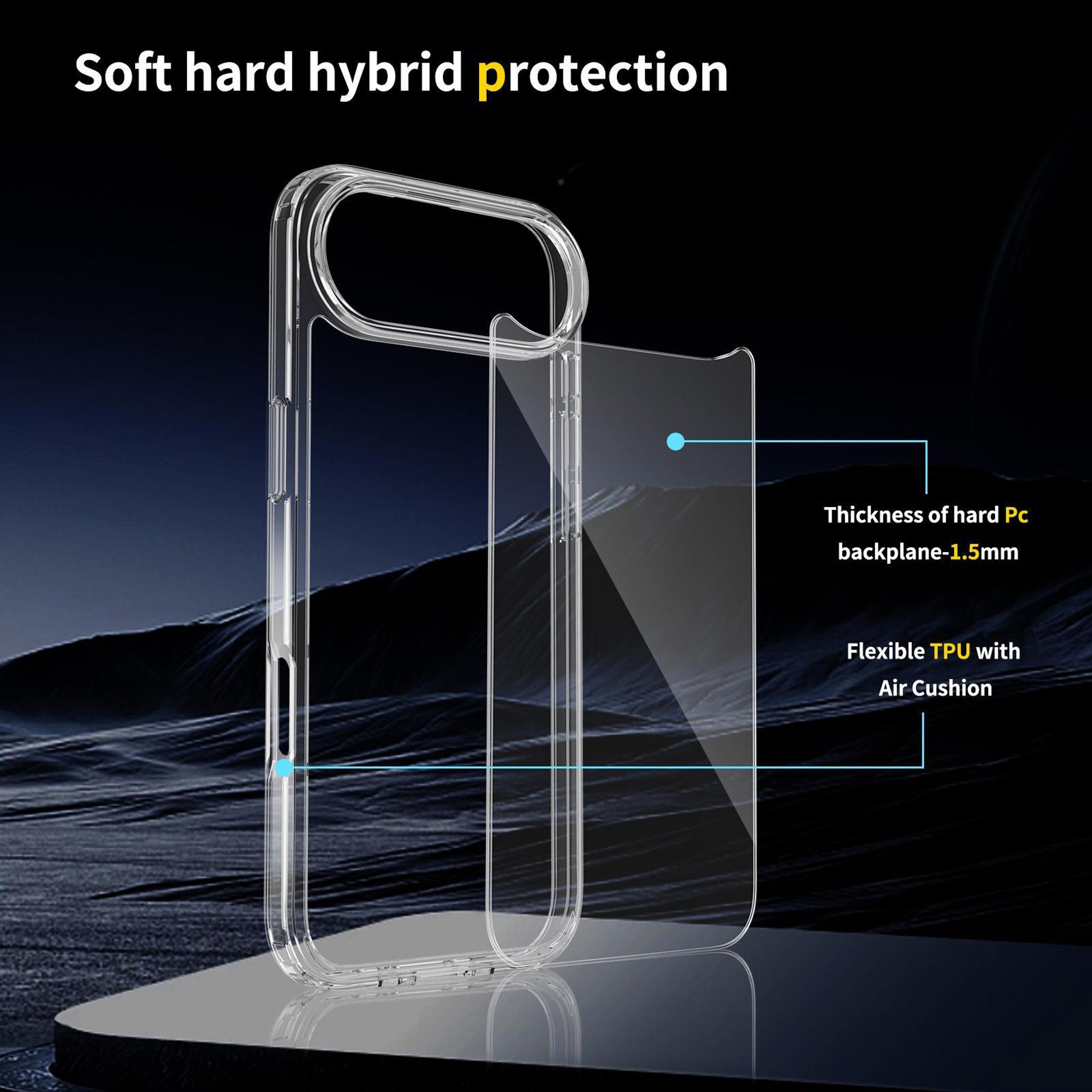 IPhone Air Clear Phone Case Scratch Resistant Acrylic TPU Protective Cover 3