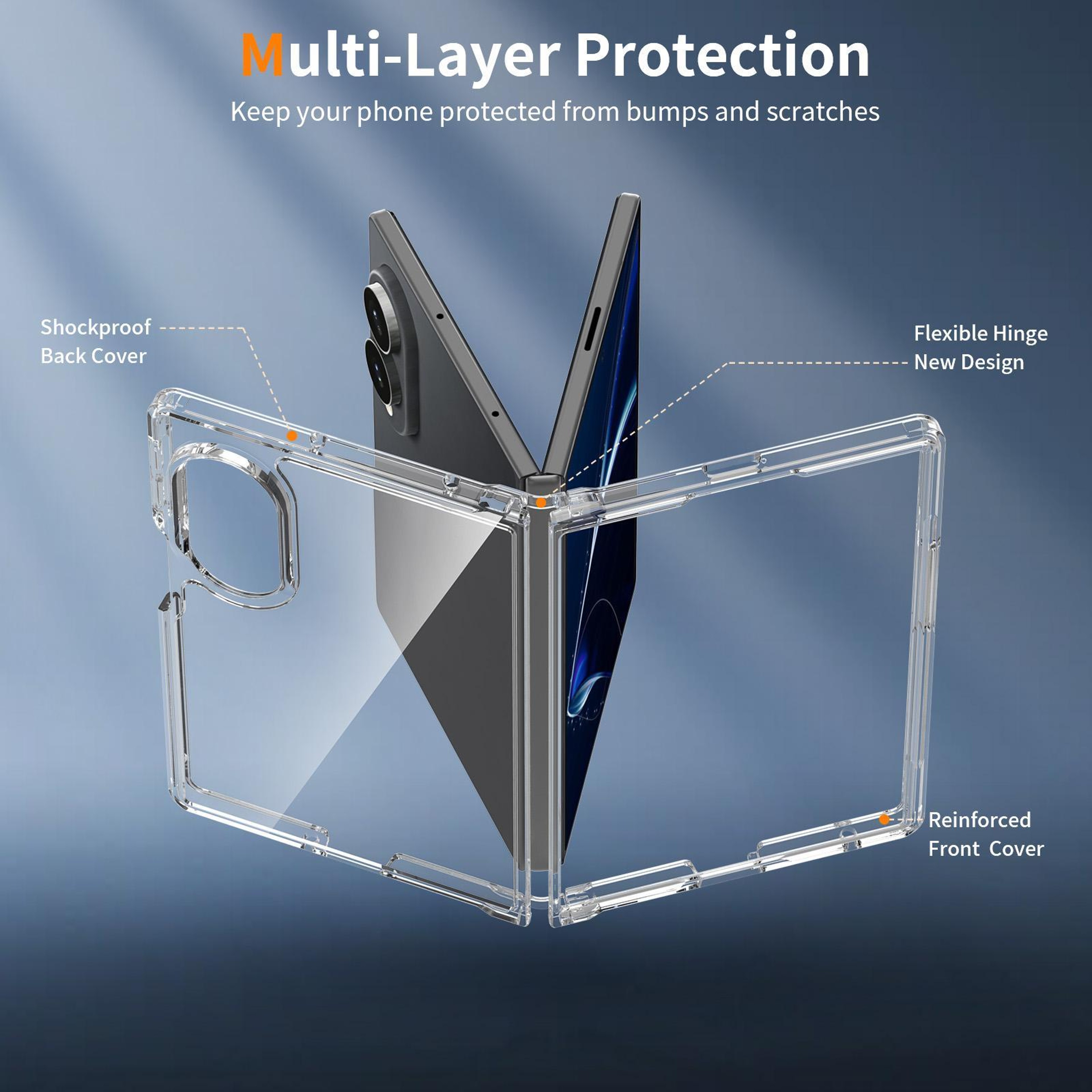 Samsung Galaxy Z Fold8 Case Clear Scratchproof TPU Acrylic Case Transparent Protective Cover – view 3