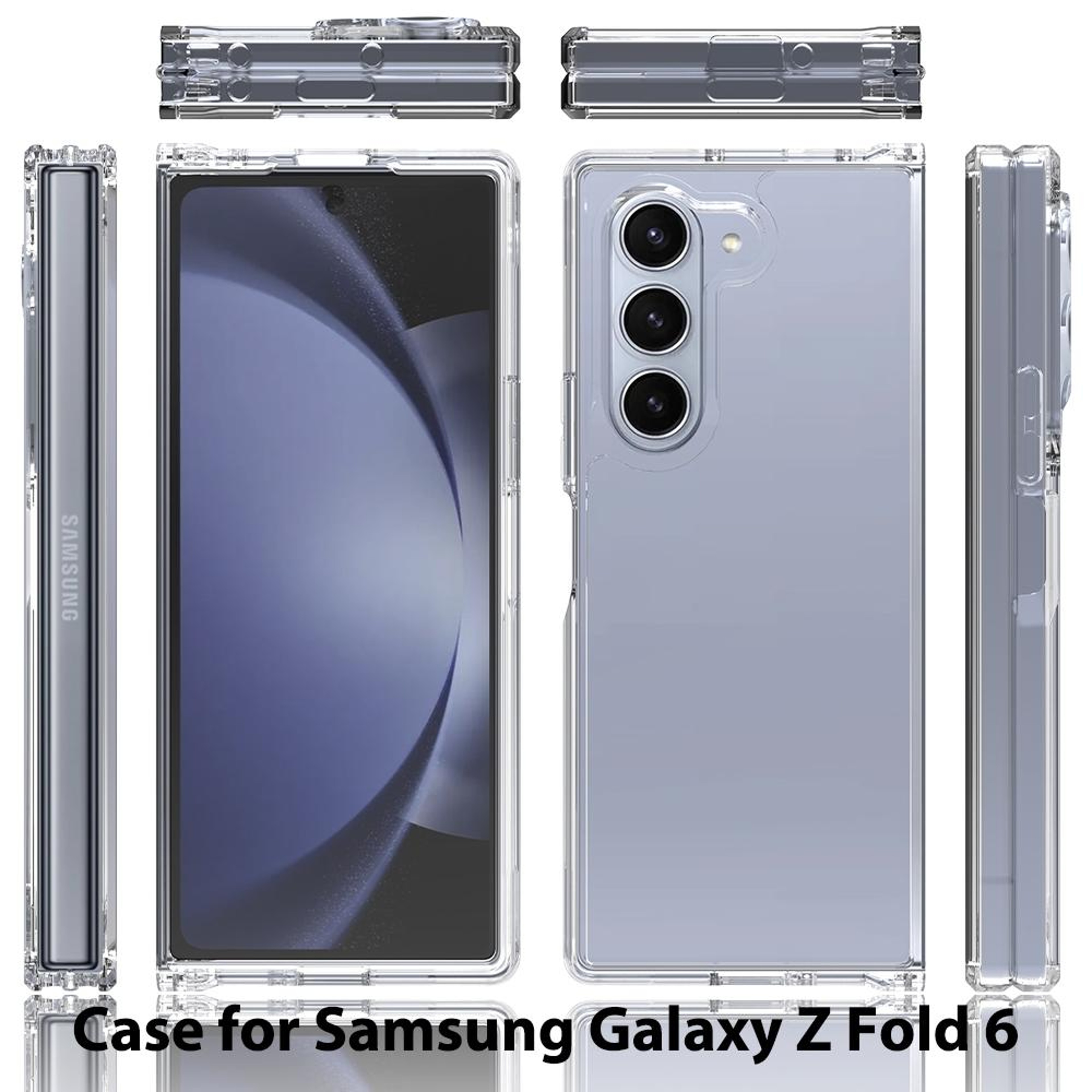 Samsung Galaxy Z Fold6 Clear Phone Case Scratchproof Transparent TPU Case with Acrylic Back – view 3