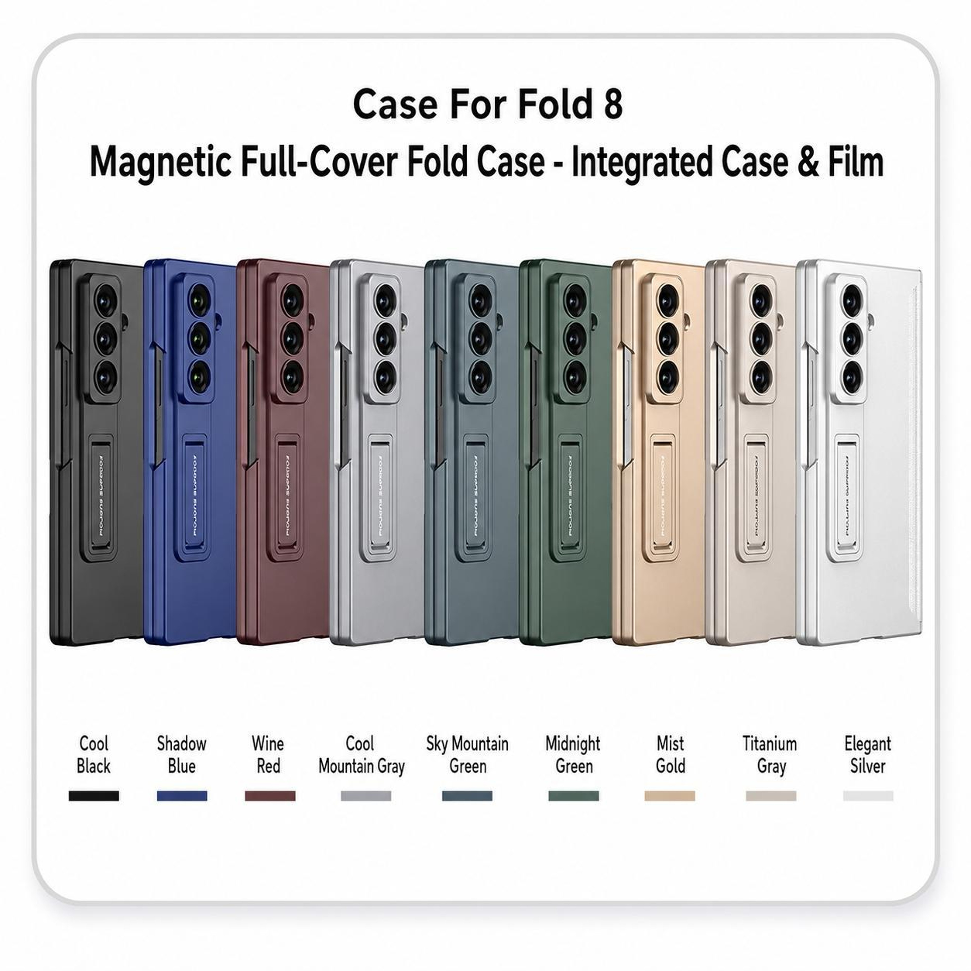 GKK Galaxy Z Fold8 Ultra Case Magnetic Full Cover Protective Leather PC Phone Case Titanium Gray 8