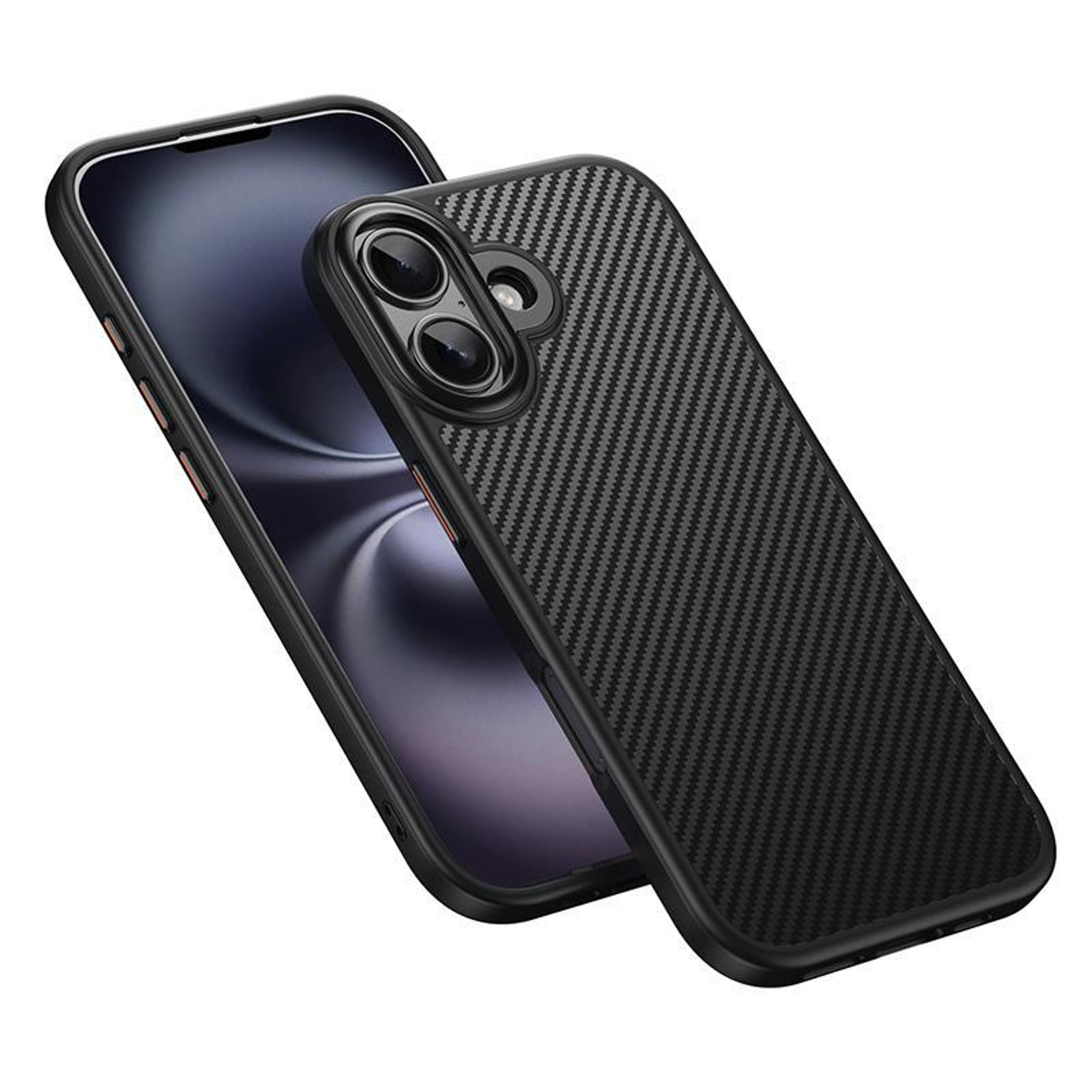 Magnetic iPhone 17 Case with Kevlar Fiber Texture Shockproof Protective Cover Black – view 2