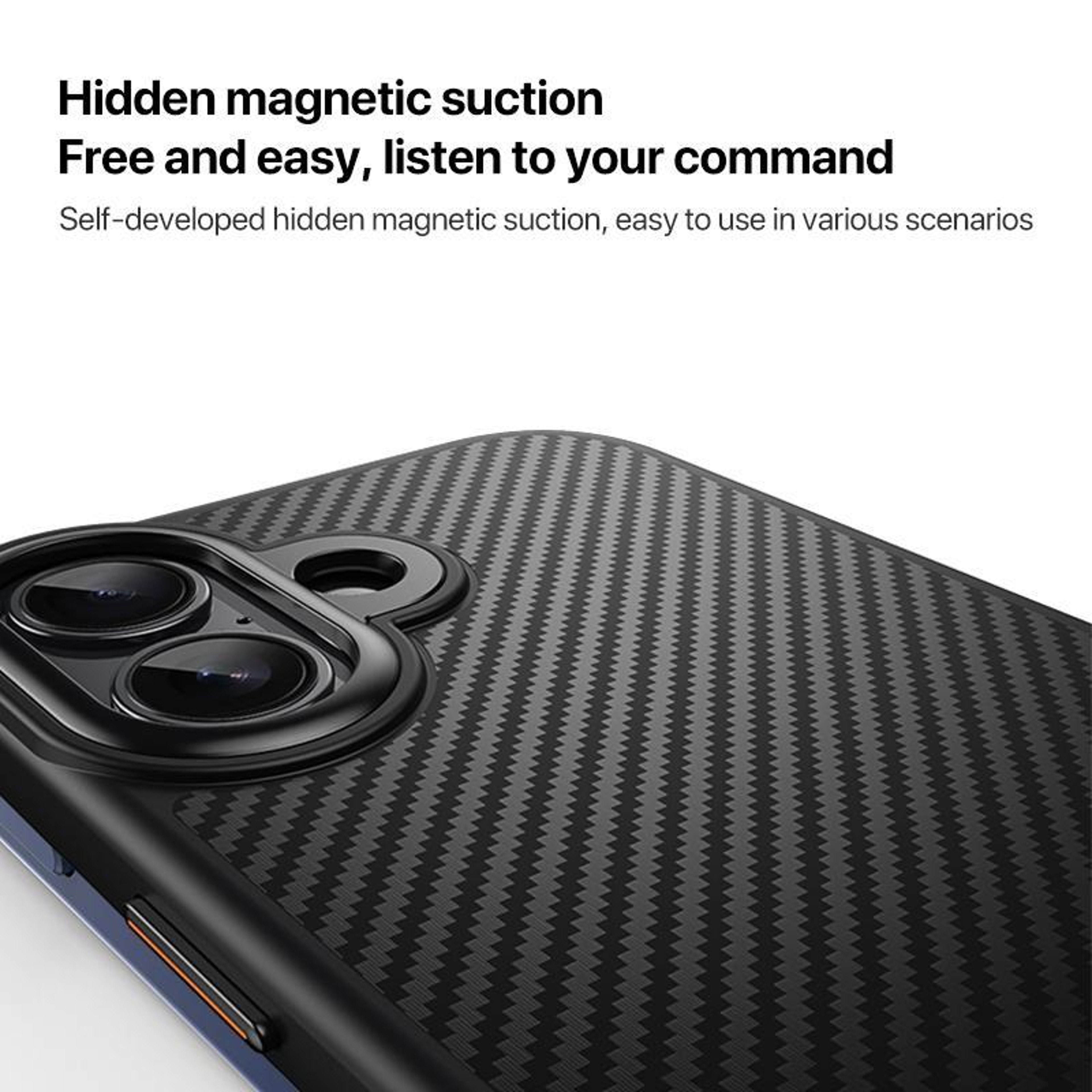 Magnetic iPhone 17 Case with Kevlar Fiber Texture Shockproof Protective Cover Black – view 5