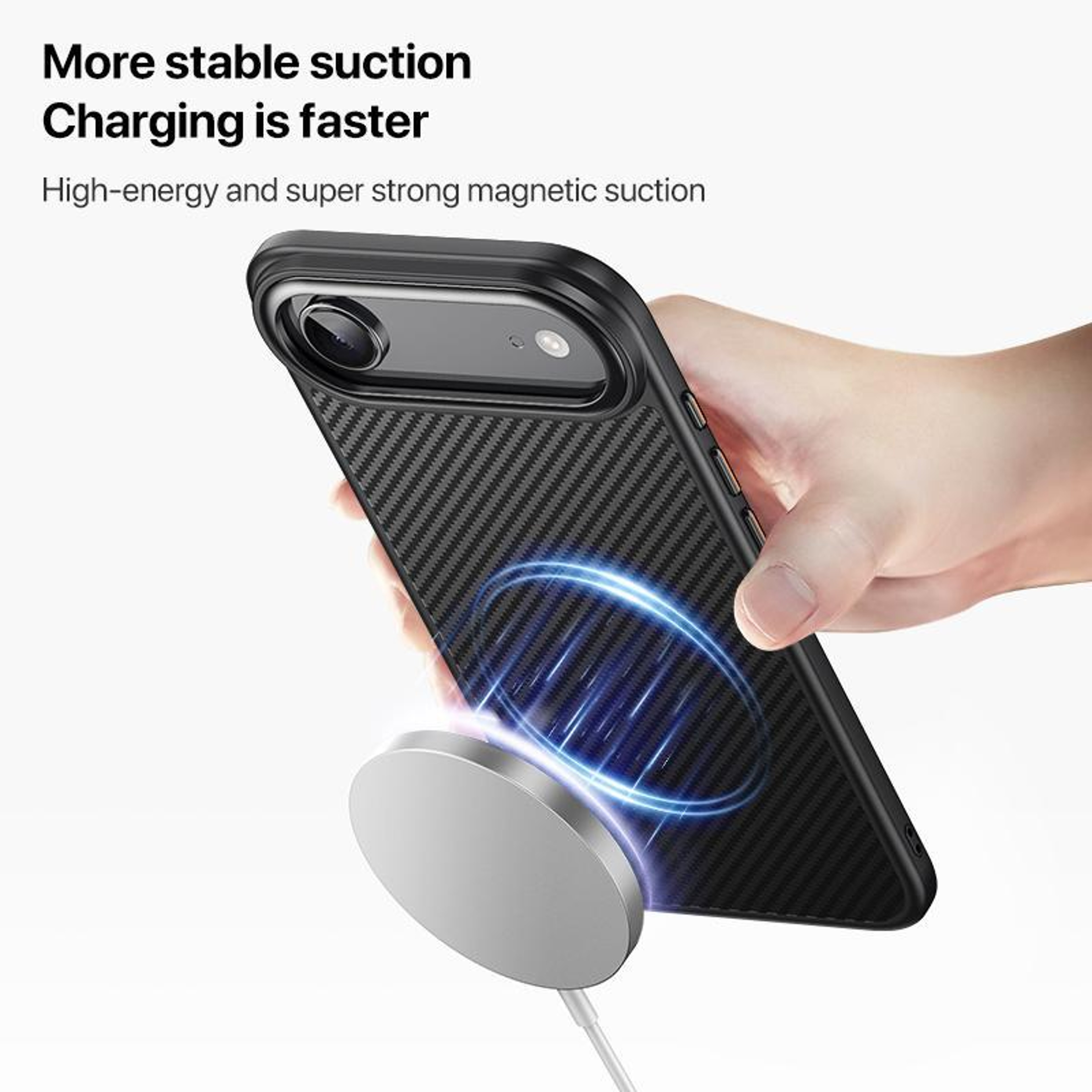 MagSafe iPhone Case with Kevlar Fiber Phone Case Texture Slim Shockproof Magnetic Cover Black – view 6
