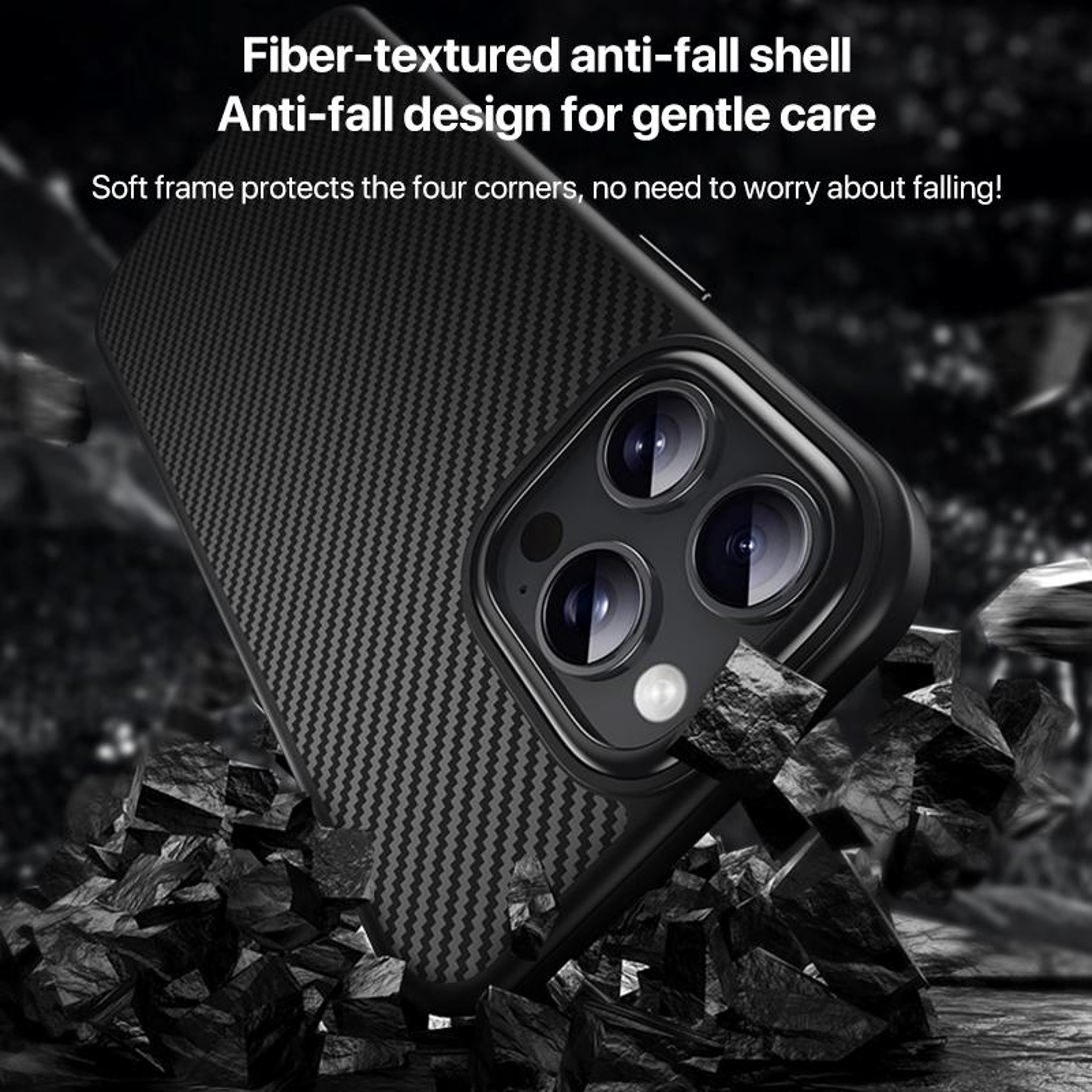 Magnetic Shockproof iPhone 16 Pro Max Case with Kevlar Fiber Texture – view 7