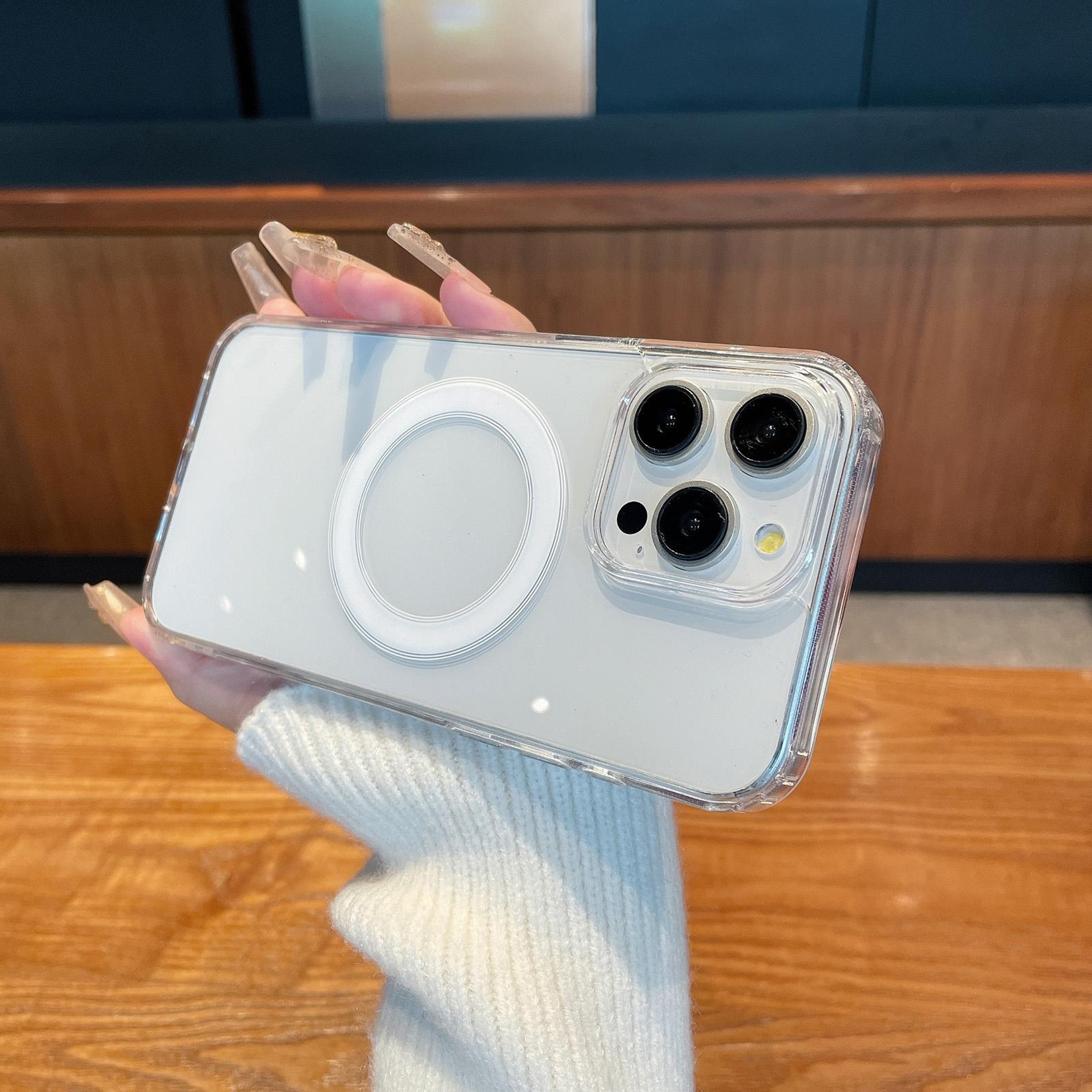 iPhone 14 Clear MagSafe Case Transparent Acrylic TPU Shockproof Magnetic Cover – view 3