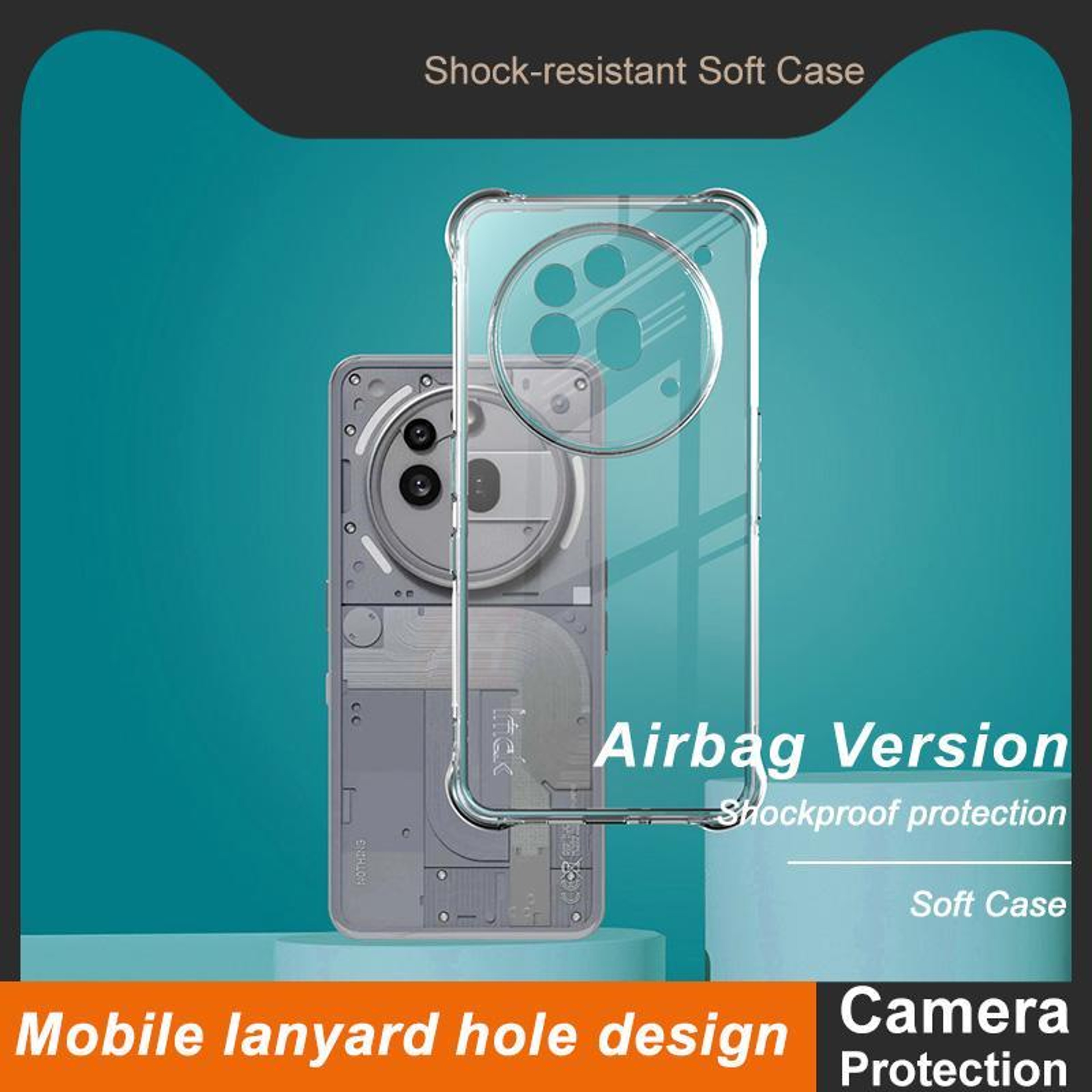 IMAK Nothing Phone 3a Pro case Clear Shockproof Phone Case with Airbag Corners Transparent TPU Cover – view 3