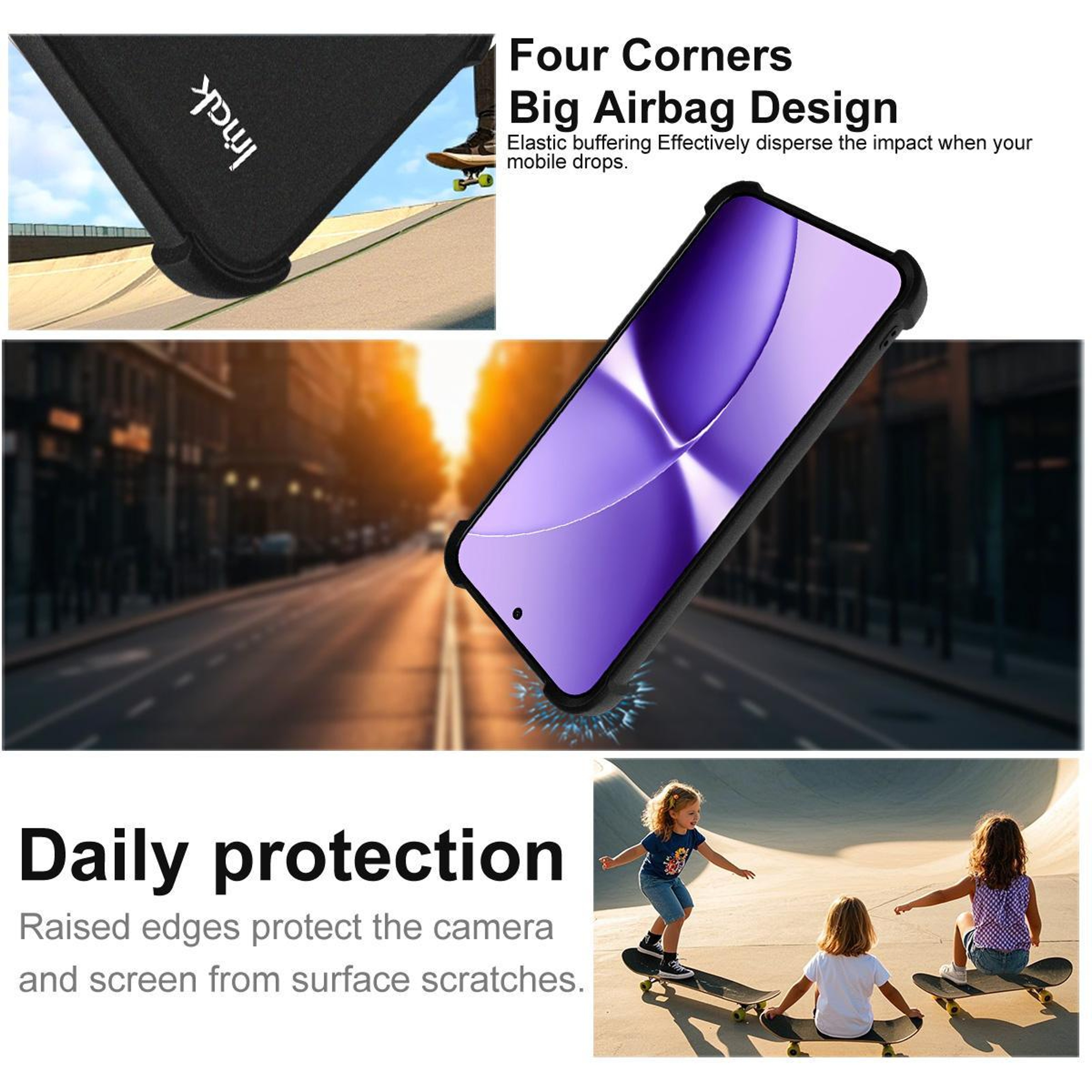 IMAK Shockproof TPU Phone Case for Redmi Turbo 5 Max Poco X8 Pro Max Matte Black Airbag Cover – view 6