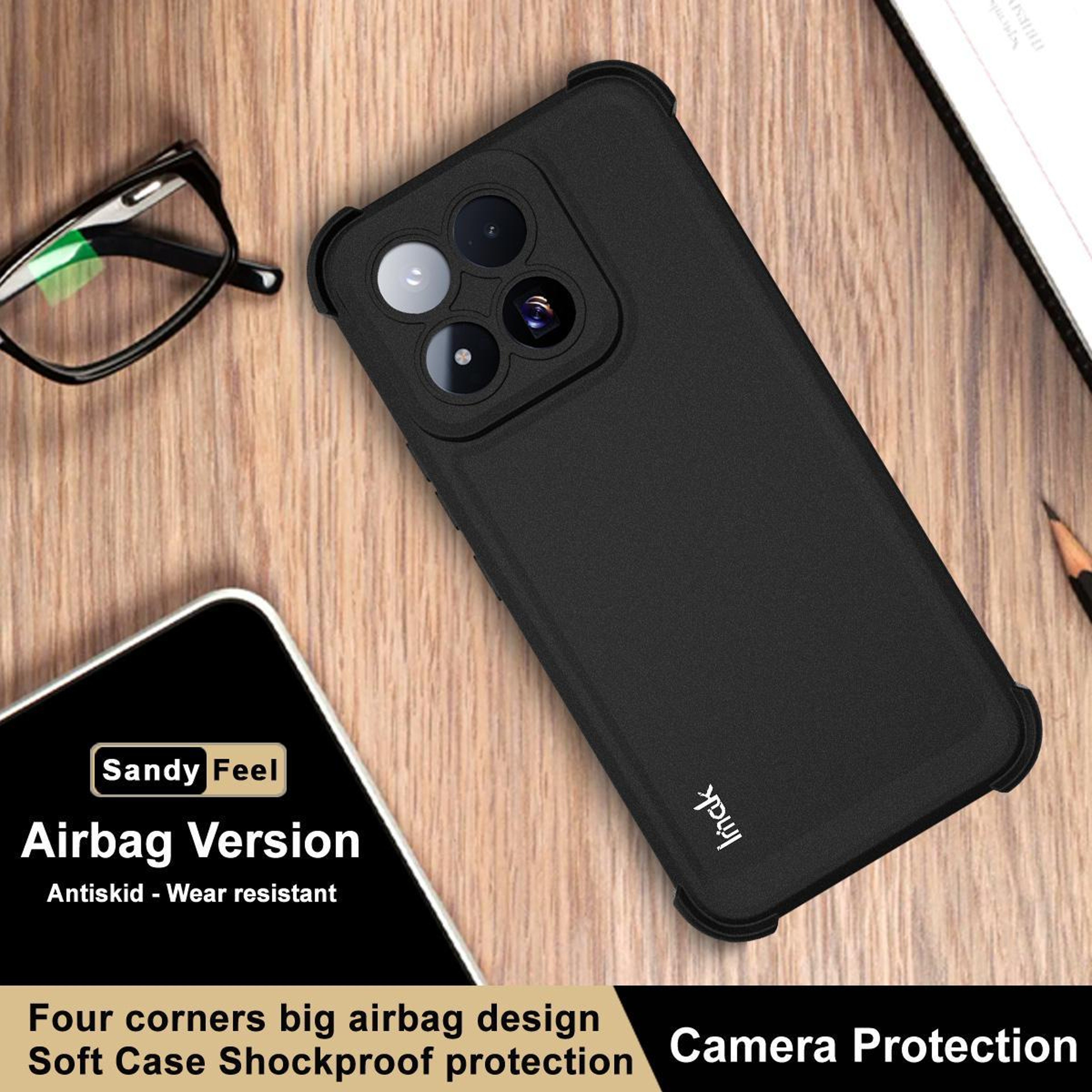 IMAK Shockproof Xiaomi 17 Max 5G Case Matte Black Airbag TPU Phone Cover – view 5