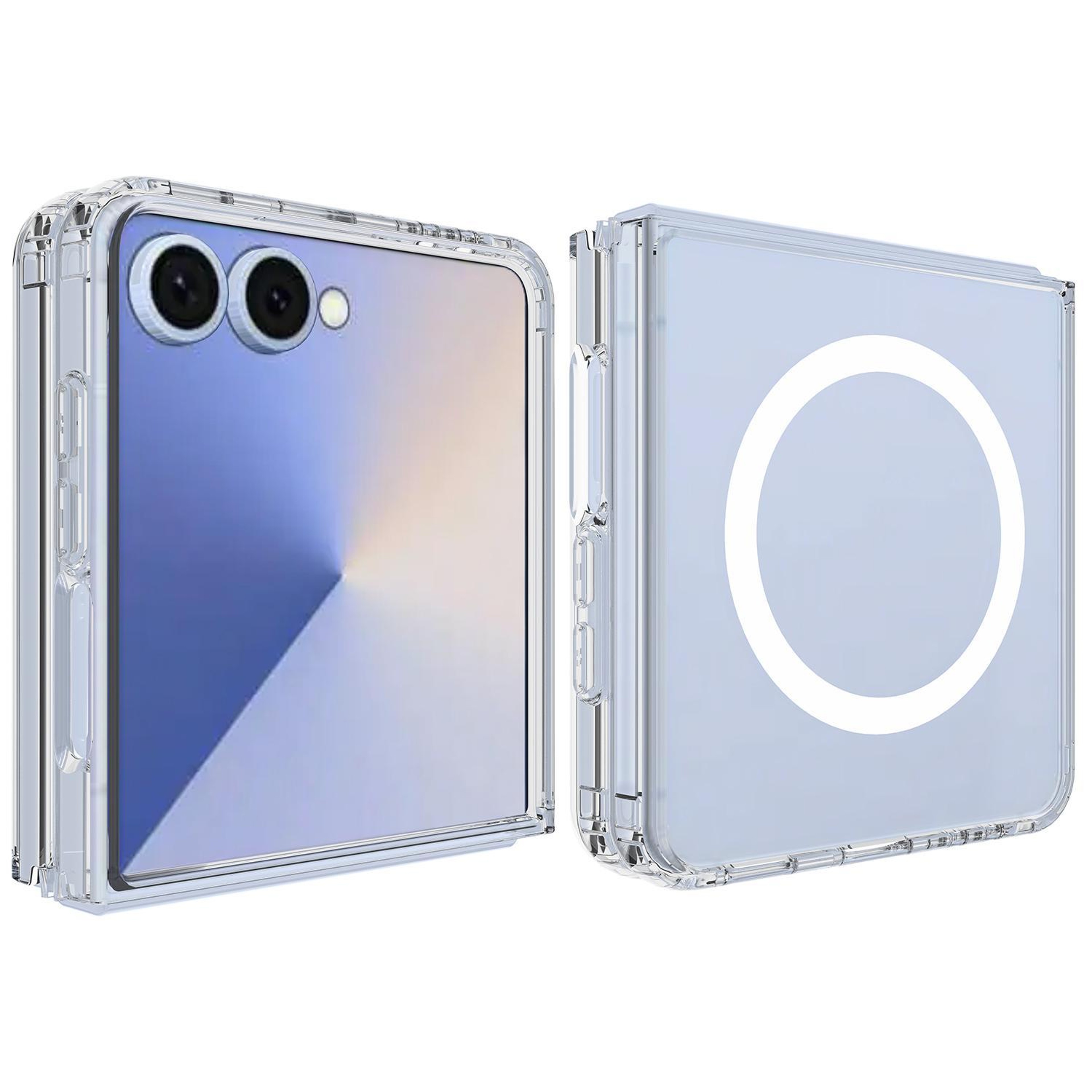 Galaxy Z Flip8 5G MagSafe Phone Case Clear Acrylic Protective Cover with Shockproof Bumper – view 2
