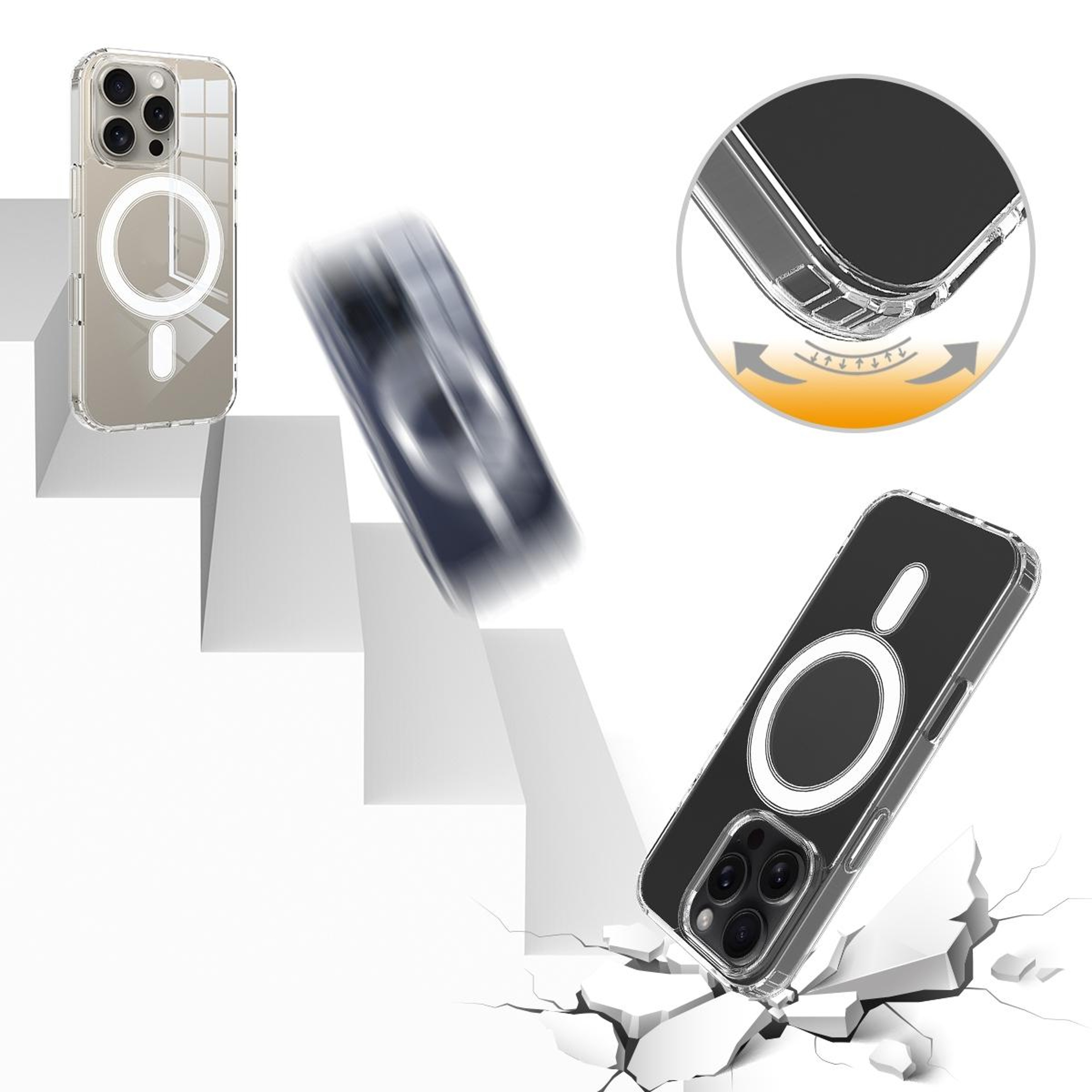 MagSafe Clear Case for iPhone 16 Pro Max Shockproof Transparent Magnetic Phone Cover – view 7